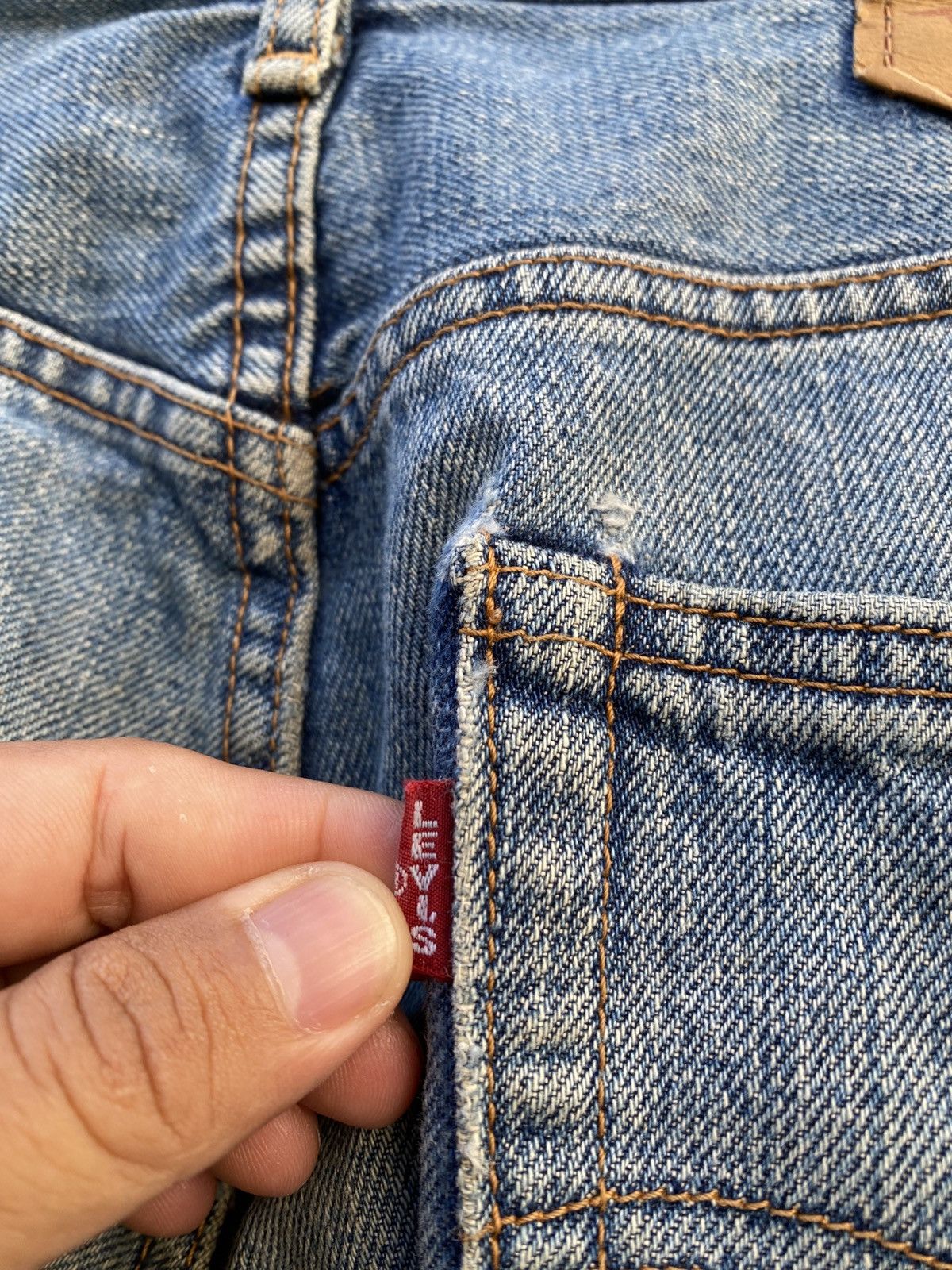 Levi's Vintage Clothing W34x31.5 Vintage levi's 502 Big E redline distressed denime Size US 34 / EU 50 - 6 Thumbnail
