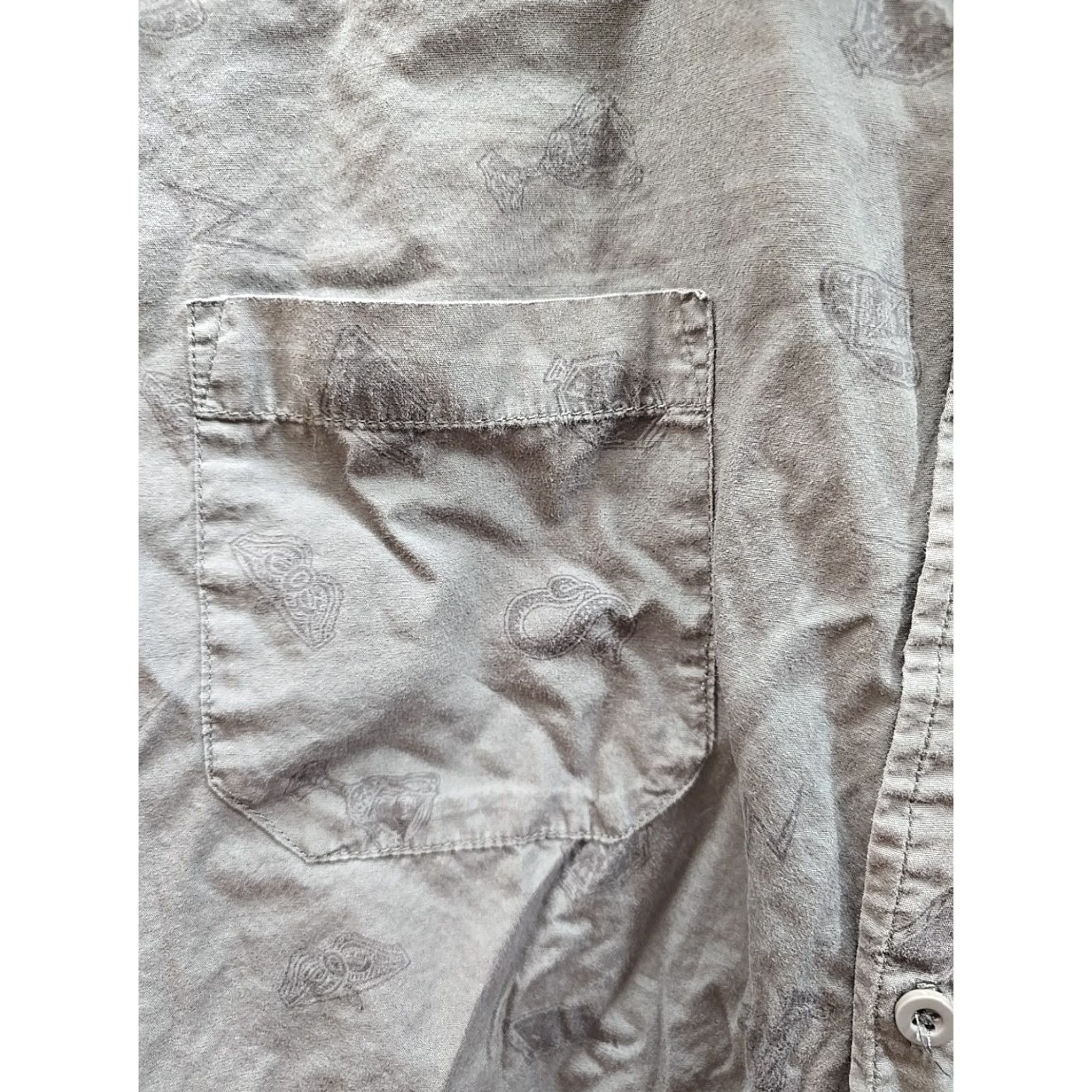 Vintage Harry Potter Shirt Button-Up Gray Horcrux Allover Pattern Short Sleeve Men's S Size US S / EU 44-46 / 1 - 3 Thumbnail