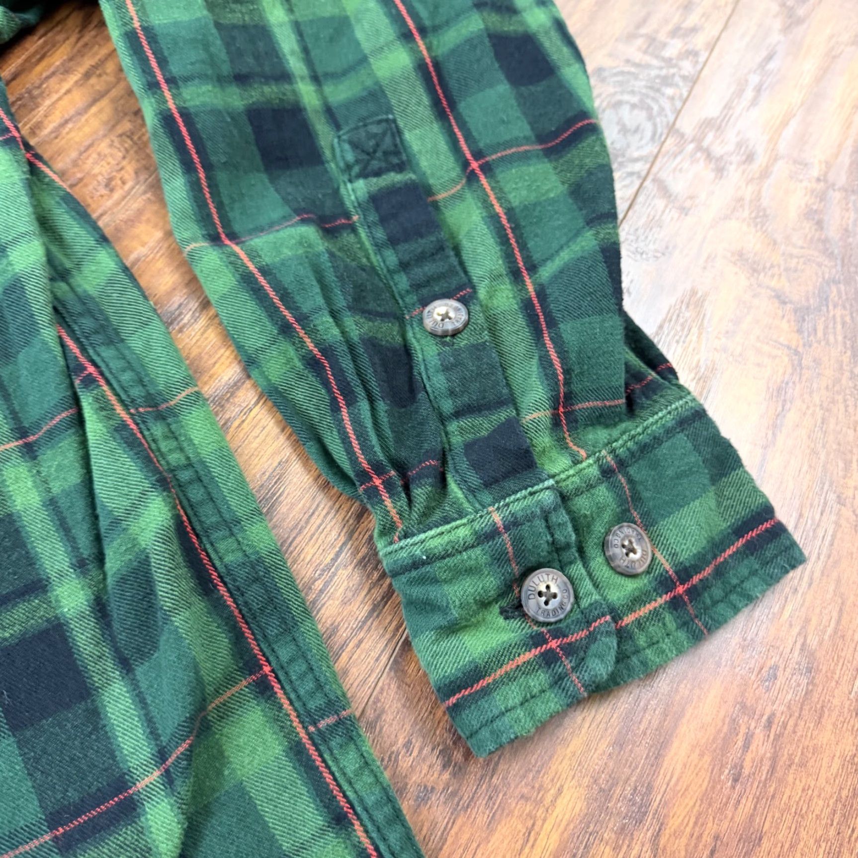 Vintage Duluth Trading Shirt Mens LT Green Plaid Flannel Button Up Tall Workwear Casual Size US L / EU 52-54 / 3 - 3 Thumbnail