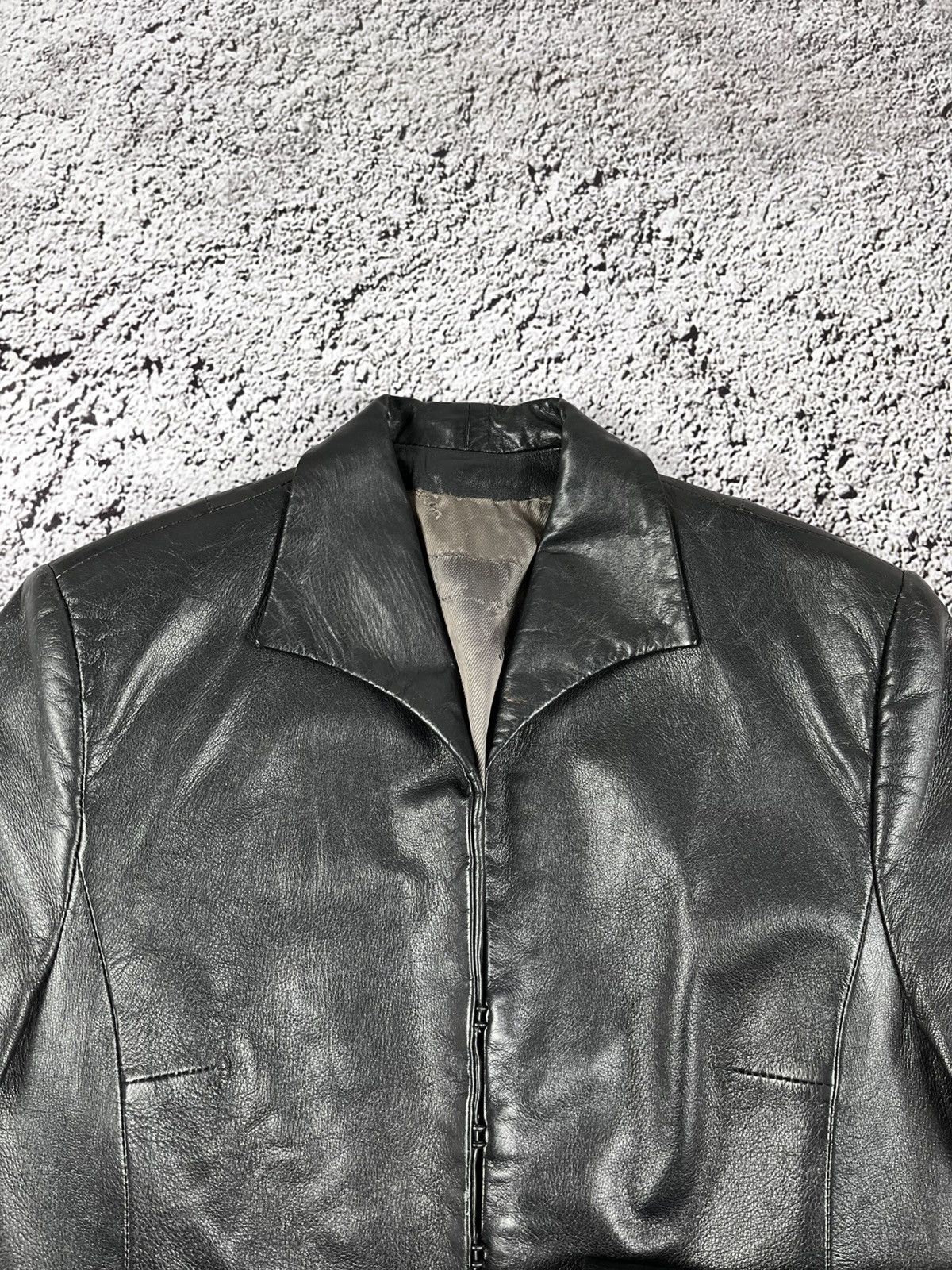 Genuine Leather Vintage Y2K Leather blazer jacket luxury avantgarde Size M / US 6-8 / IT 42-44 - 4 Thumbnail