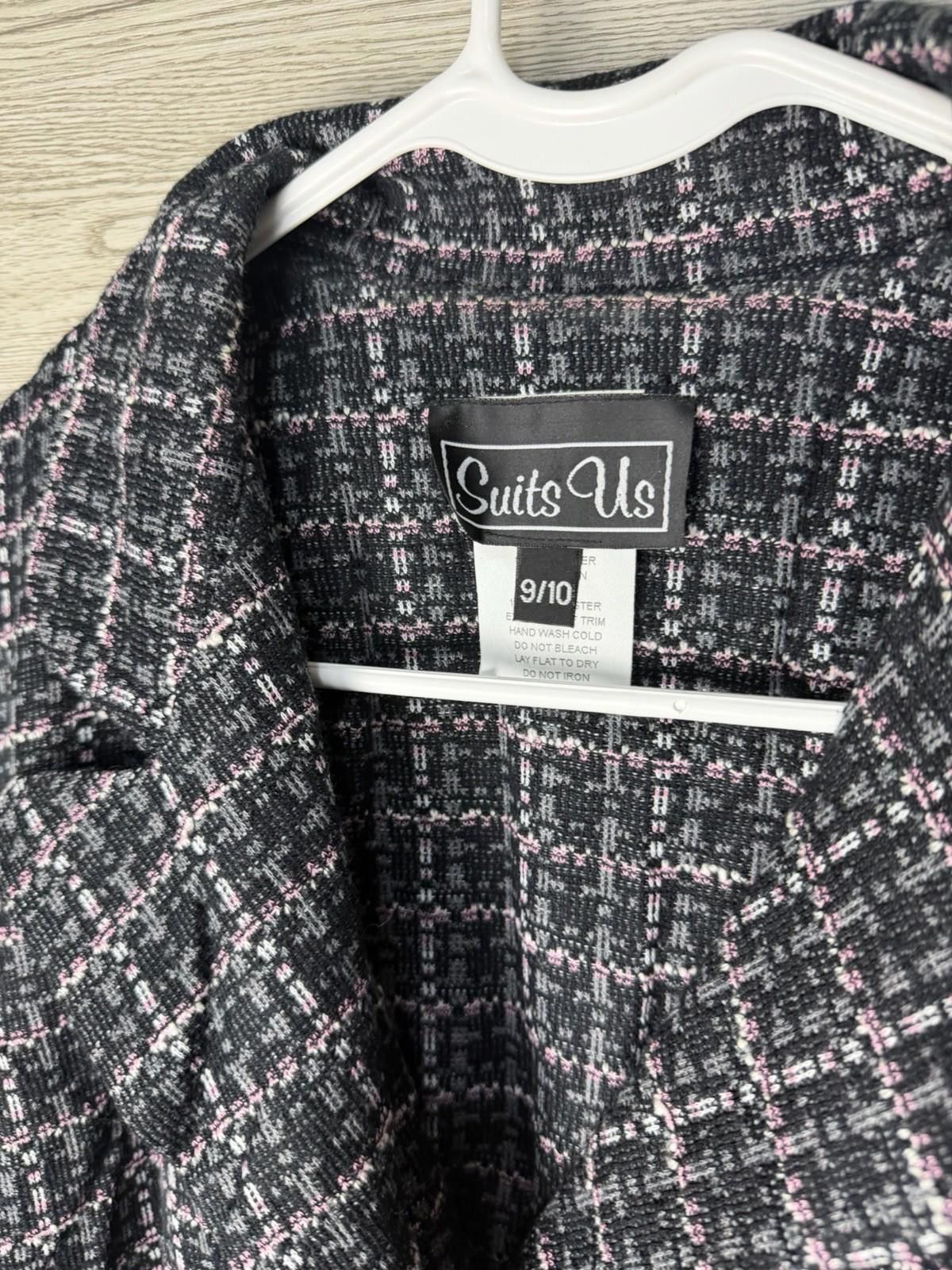 Other Y2K Suits Us Pink Black Textured Jacket 9/10 Size S / US 4 / IT 40 - 5 Thumbnail