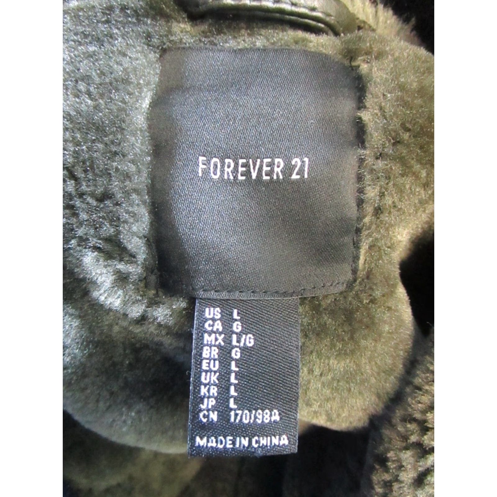 Forever 21 FOREVER 21 Jacket Womens Large Brown Aviator Faux Fur Leather Bomber Jacket Body Size L / US 10 / IT 46 - 3 Thumbnail