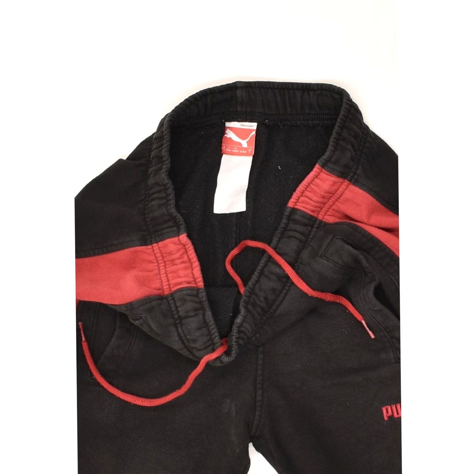 Puma VINTAGE Puma Mens Colourblock Cotton Trousers Colourblock Small Black Colourblock Cotton AK04 Size US 29 - 3 Thumbnail