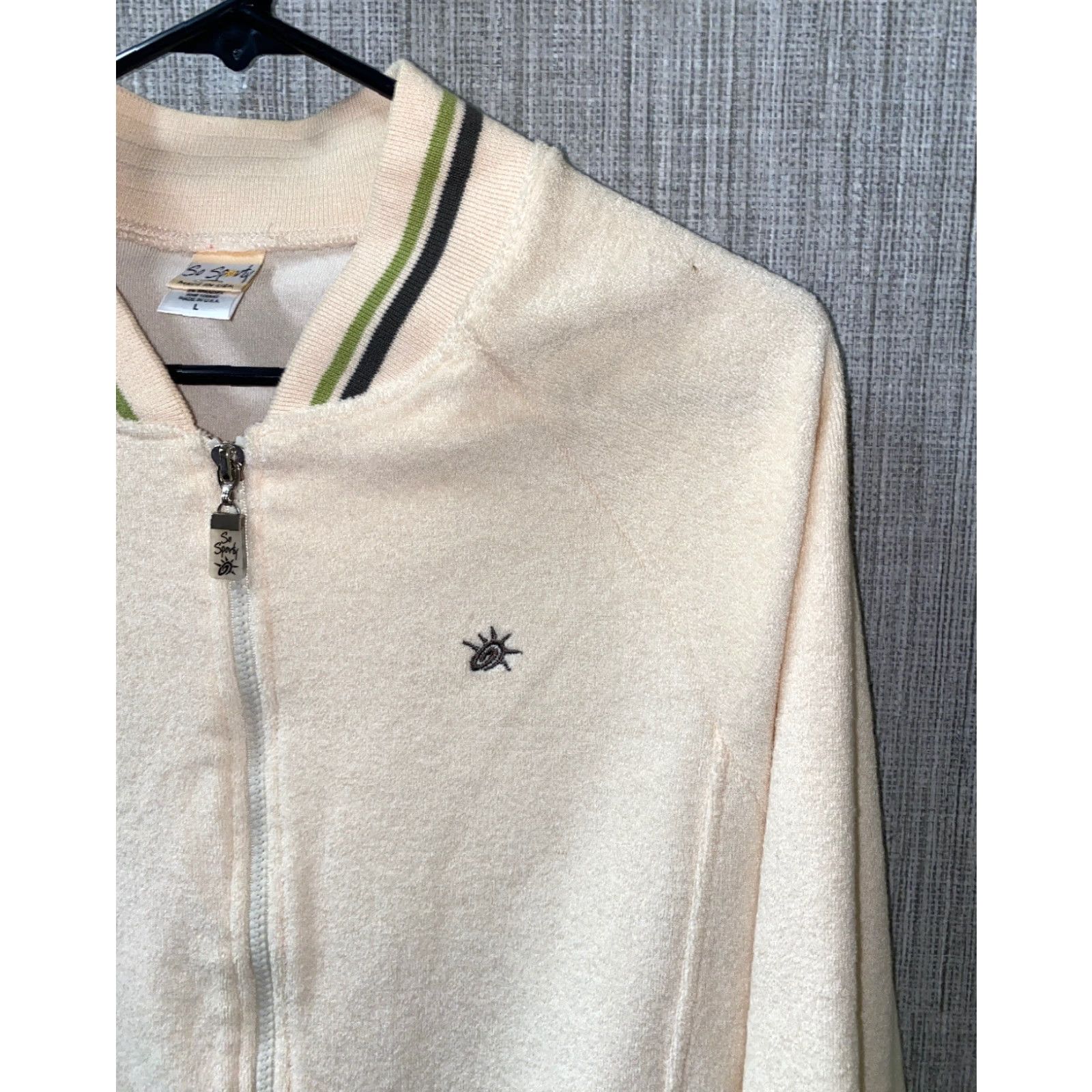 Vintage So Sporty Jacket Beige Full Zip L Women's Casual USA Cotton/Spandex Size L Size L / US 10 / IT 46 - 2 Thumbnail