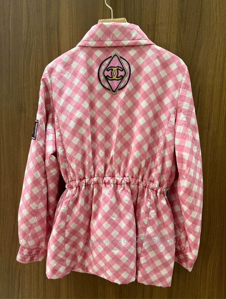 Chanel Chanel Pink plaid logo jacket Size S / US 4 / IT 40 - 2 Thumbnail