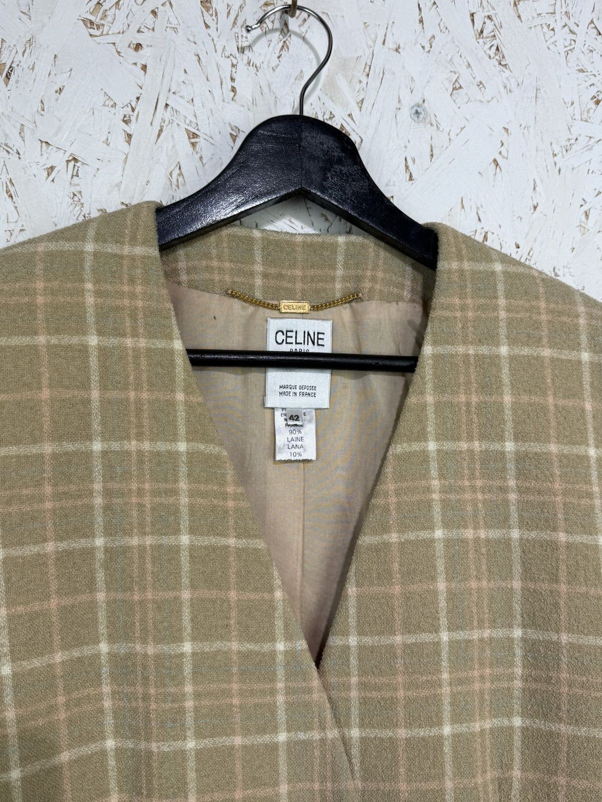 Celine 80s Celine Plaid Pattern Towel Style Blazer Jacket Size 42 Size M / US 6-8 / IT 42-44 - 2 Thumbnail