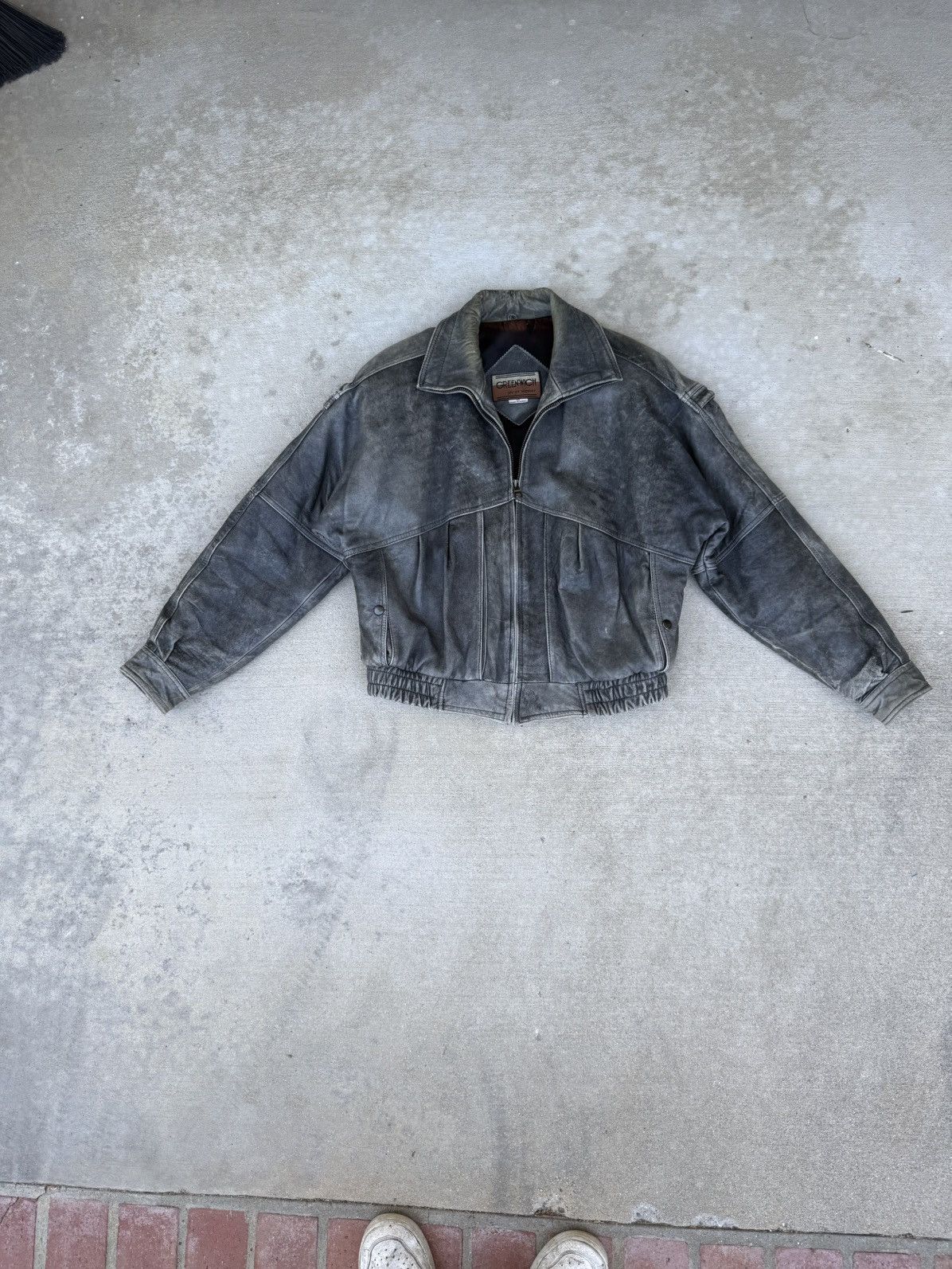 Designer × Genuine Leather × Vintage Vintage 80’s Greenwich Leather Jacket Size US M / EU 48-50 / 2 - 2 Thumbnail