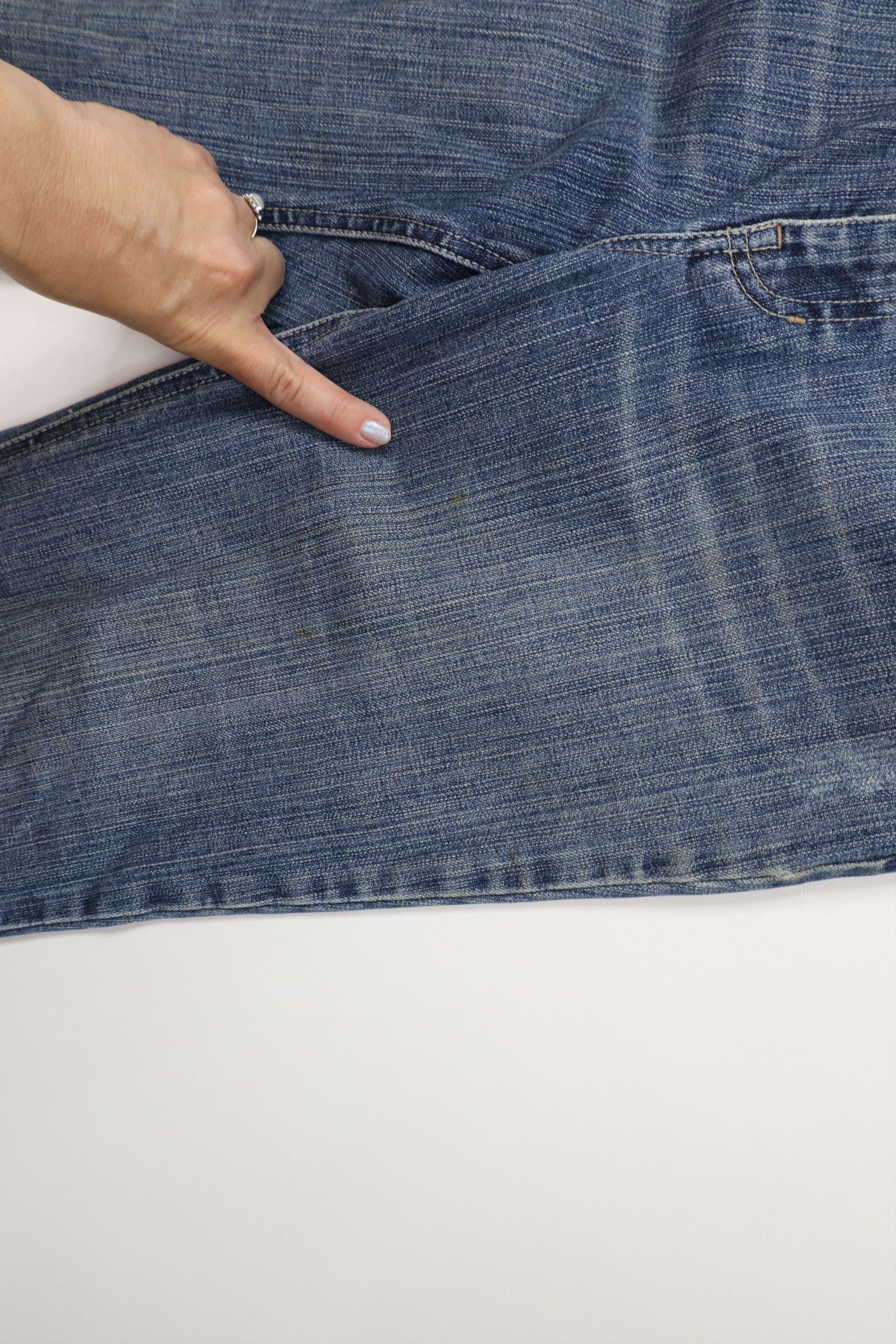 Vintage Vintage Y2K Babydoll Streetwear Wide Leg Denim Jeans Blue Size 32" / US 10 / IT 46 - 6 Thumbnail