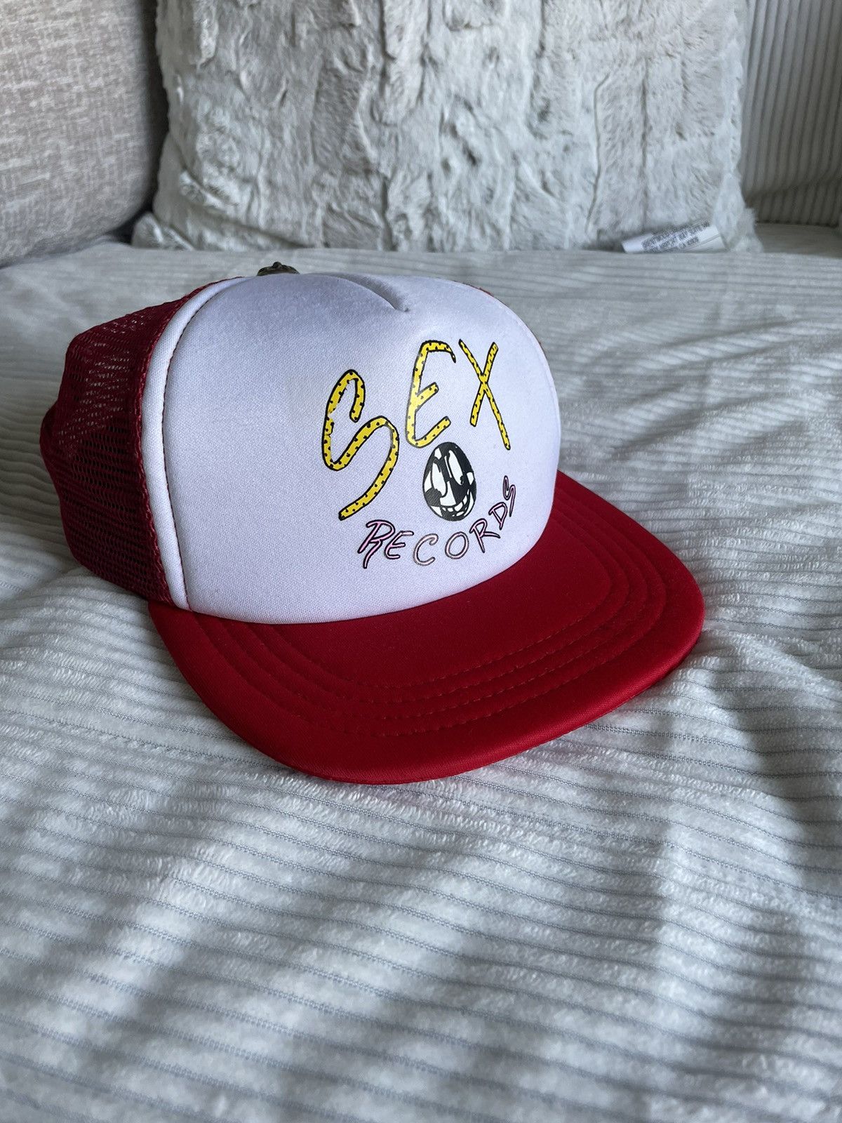 image of Chrome Hearts Sex Records Hat in White, Men's