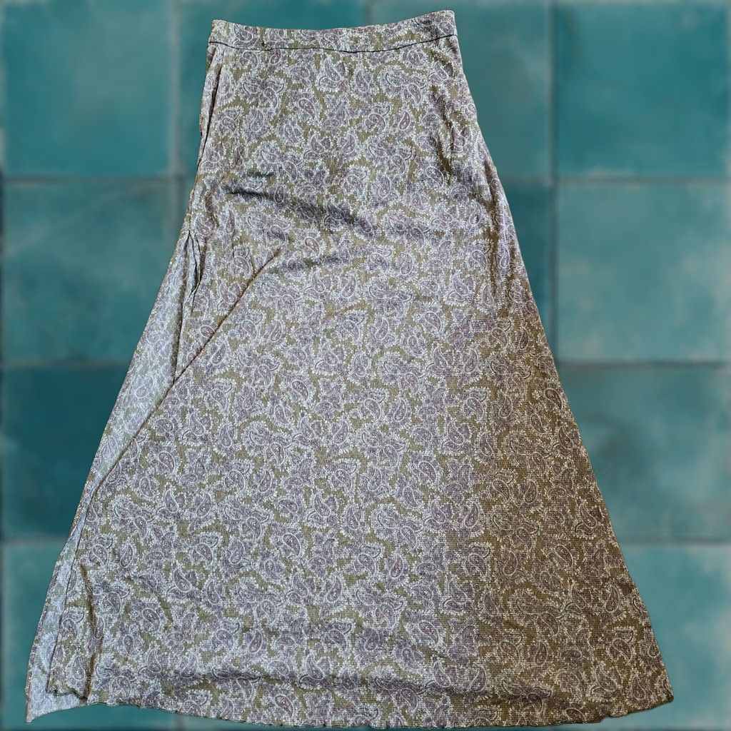 Vintage Mimi Chica Skirt Maxi Women's Brown Floral Slit Size M Size 32" / US 10 / IT 46 - 1 Thumbnail