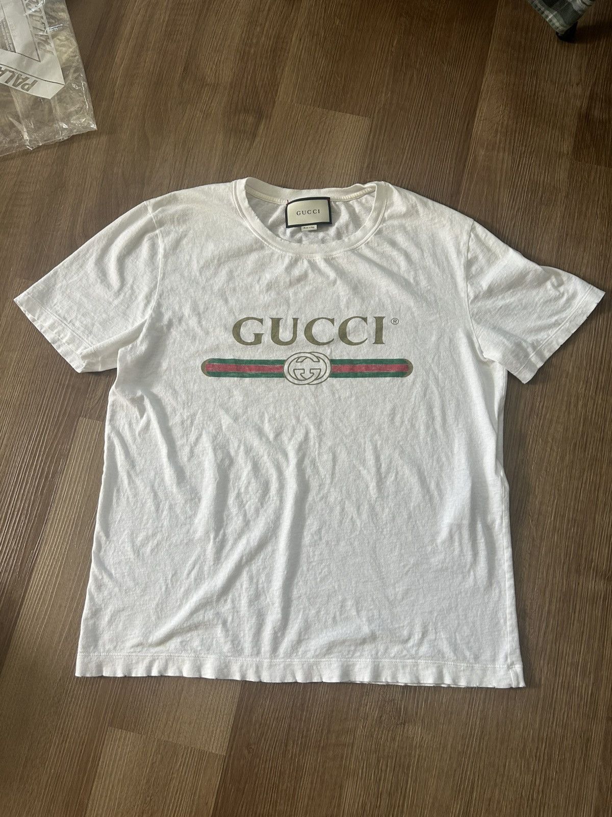 Gucci Gucci Logo Tee White Size US XL / EU 56 / 4 - 2 Thumbnail