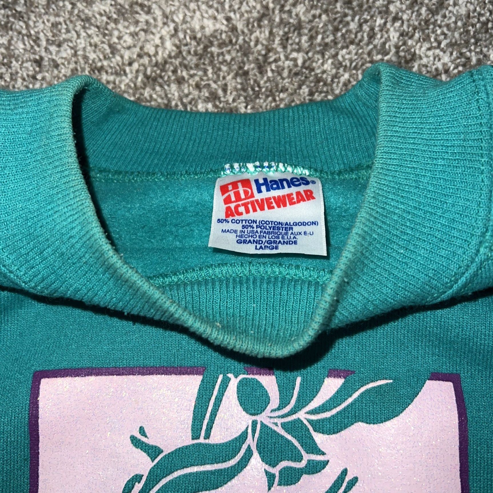 Hanes VINTAGE Oregon Gimme A Print Teal Pullover Sweatshirt Womens L Hanes USA Unisex Adults Size L Teal USA Pullover Sweatshirt Gimme A Print Oregon Women Size L / US 10 / IT 46 - 3 Thumbnail