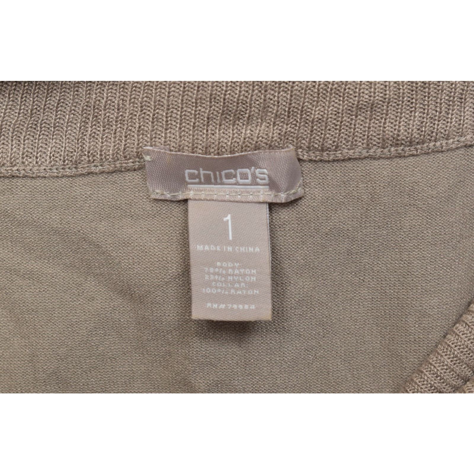 Vintage Chico's Tank Women's Brown Sleeveless Cowl Neck Knit Shell Pullover Size 1 Medium Regular Stretch Busy Casual Size XS / US 0-2 / IT 36-38 - 7 Thumbnail