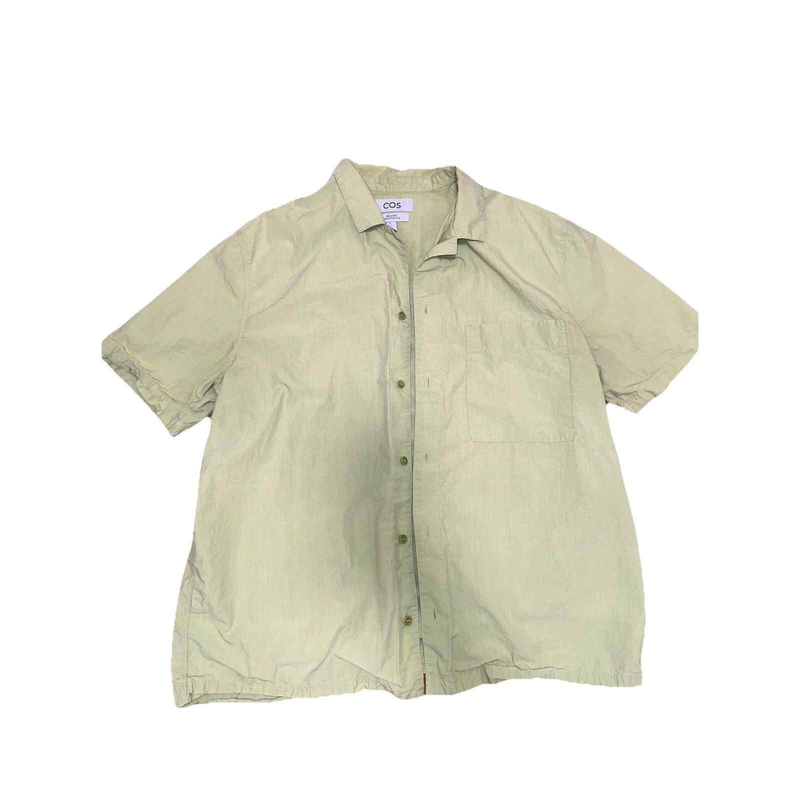 Cos COS Bright Green Shirt Button Up Cotton Size XL Men A003120 Size US XL / EU 56 / 4 - 2 Thumbnail