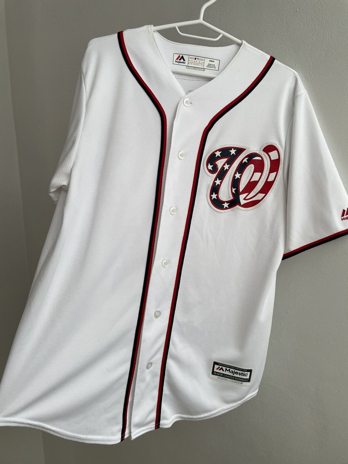 Majestic MLB Baseball Washington Nationals Cotton Shirt #37 Strasburg Size US L / EU 52-54 / 3 - 18 Thumbnail