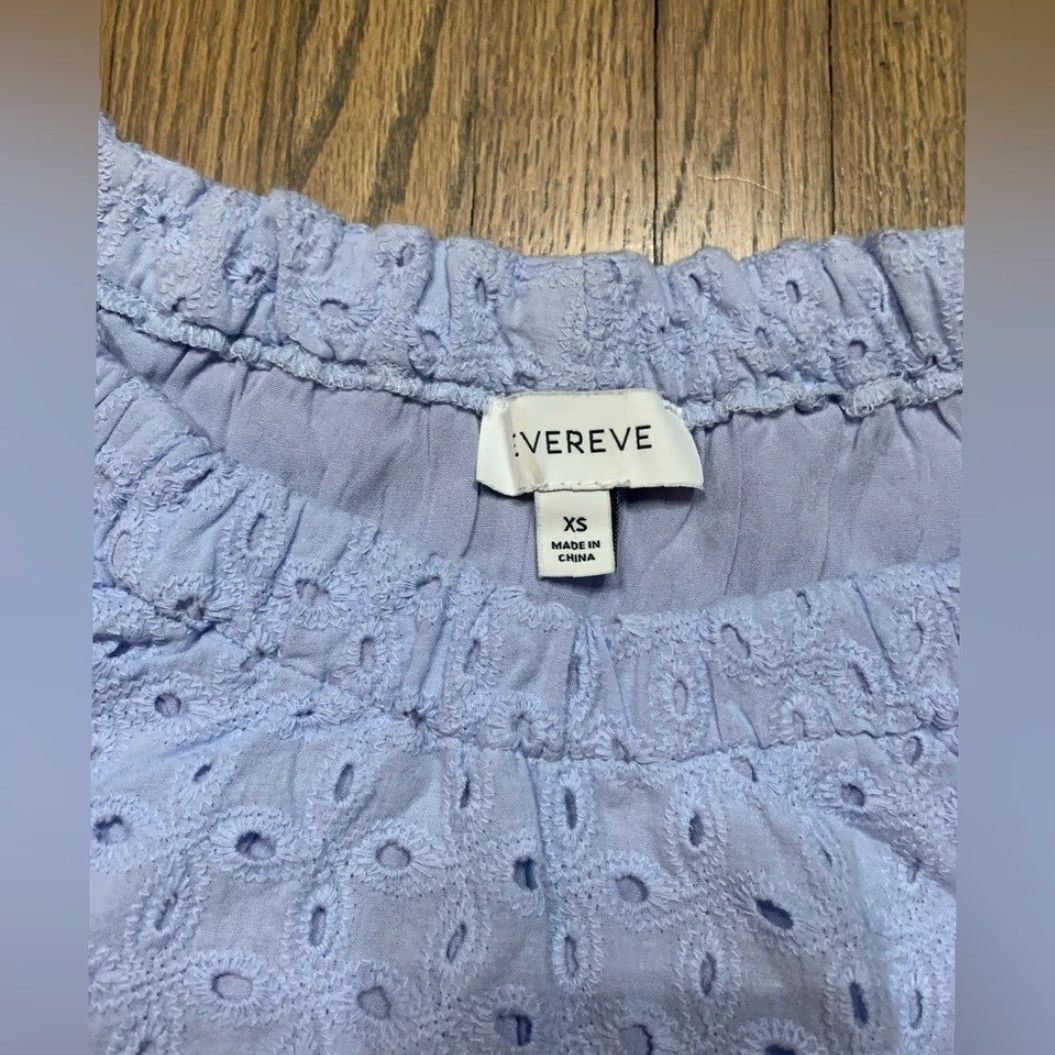 Vintage Evereve Blouse XS eyelet blue Size XS / US 0-2 / IT 36-38 - 2 Thumbnail
