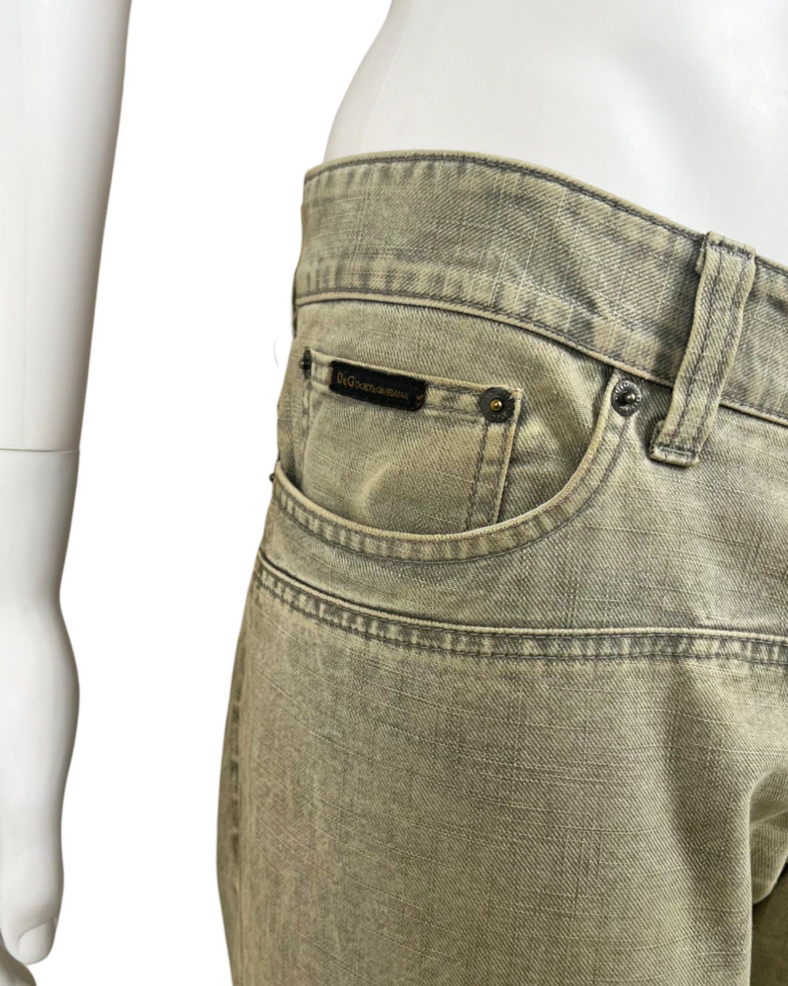 Dolce & Gabbana 2000's Grey Flared Aged Jeans Size US 35 - 5 Thumbnail