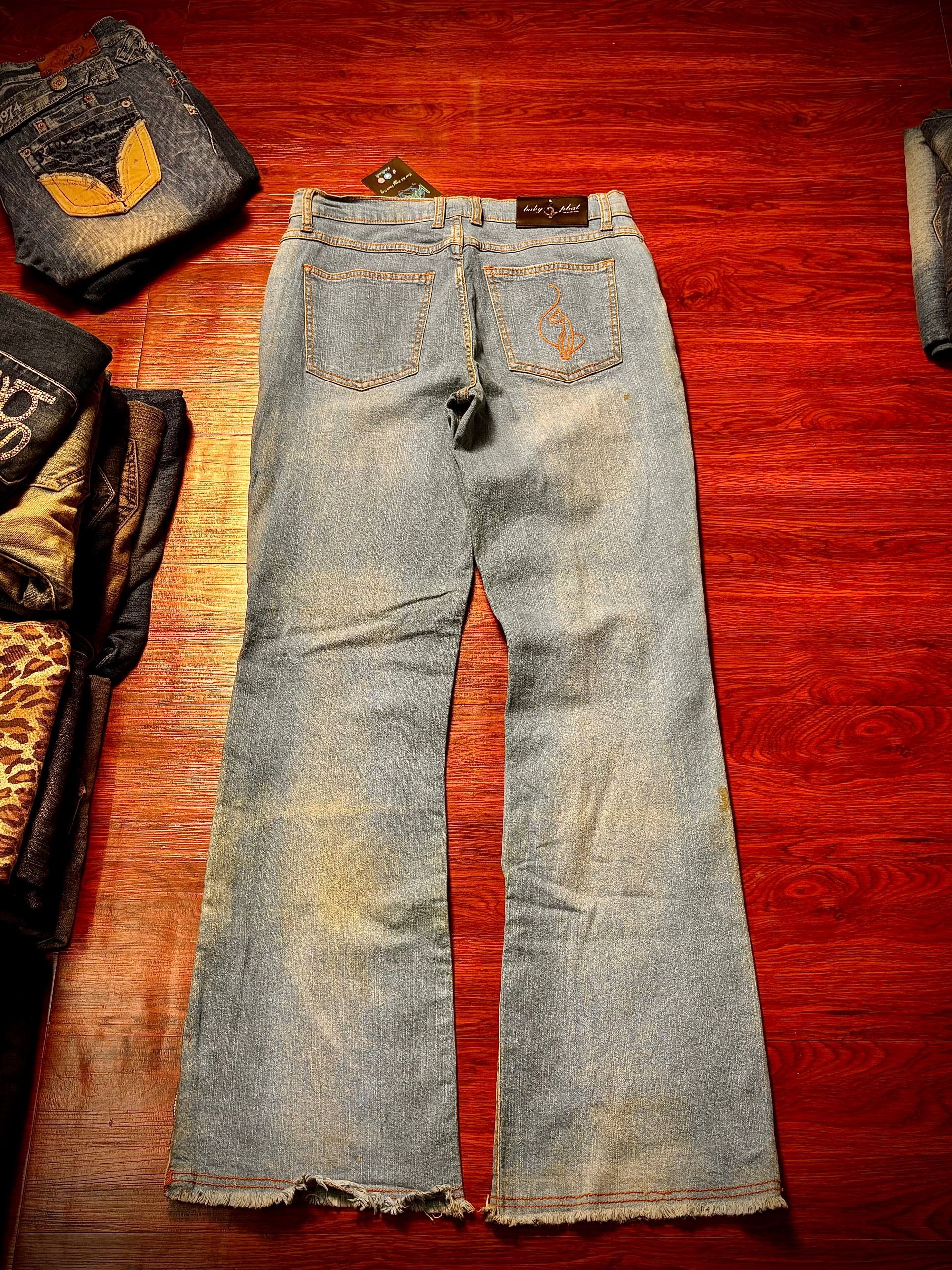 Japanese Brand Vintage Y2K Baby Phat Bootcut Flare Denim Jeans Full Zip up Size 30" / US 8 / IT 44 - 1 Thumbnail