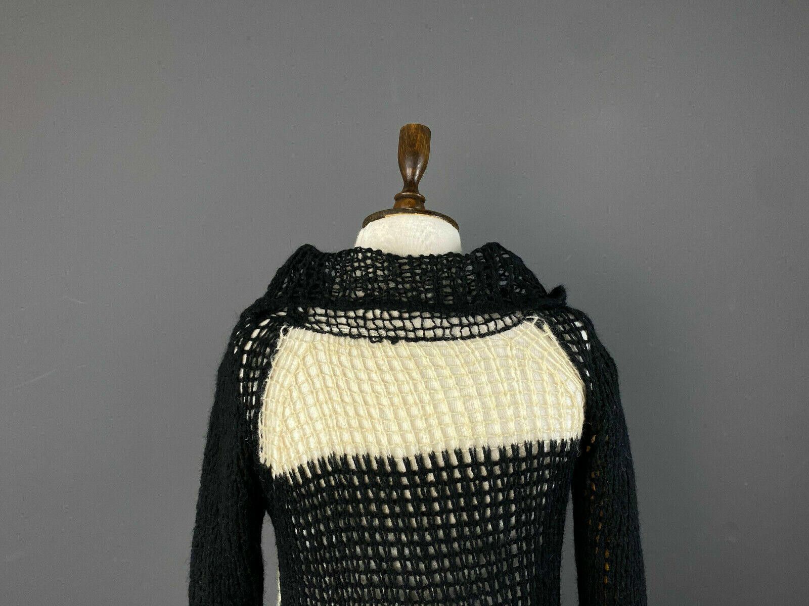 Designer Twin Set Simona Barbieri White / Black Knit Tunic Sweater Size M / US 6-8 / IT 42-44 - 7 Thumbnail