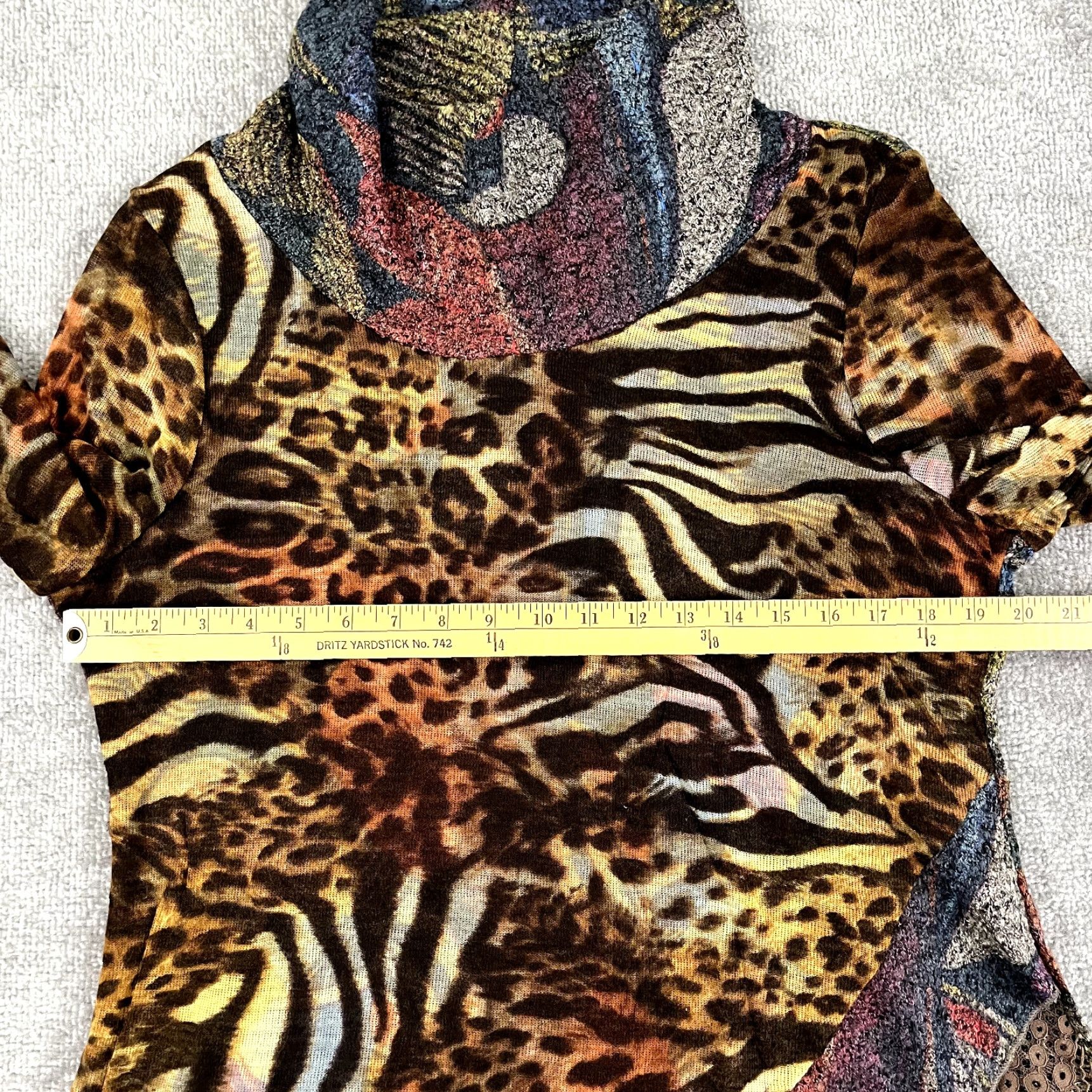 Vintage VARIATIONS Dress Womens XL Wearable Art Funky Leopard Layered Tunic Long Sleeve Size XL / US 12-14 / IT 48-50 - 5 Thumbnail