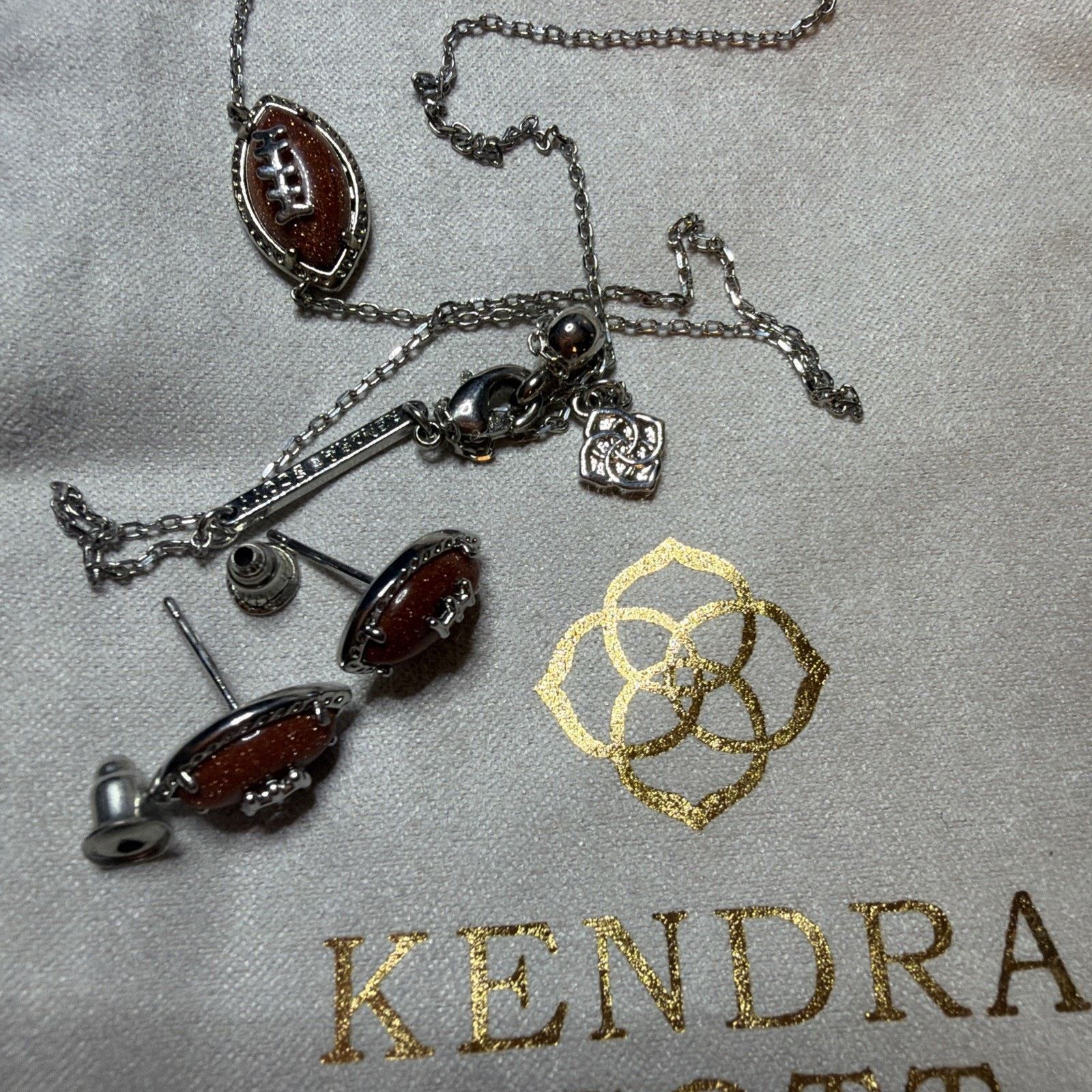 Kendra Scott Kendra Scott Football Set Silver Plated Necklace Earrings Size ONE SIZE - 3 Thumbnail
