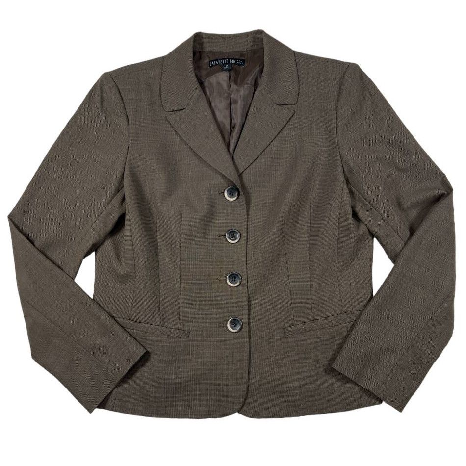 Image of Lafayette 148 Brown Blazer | Size 12, Women's