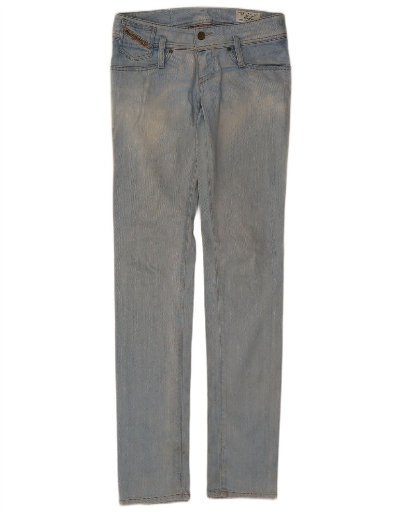 Diesel Womens Matic Low Waist Slim Jeans W26 L34 Blue Cotton Size 42" / US 20 - 1 Thumbnail