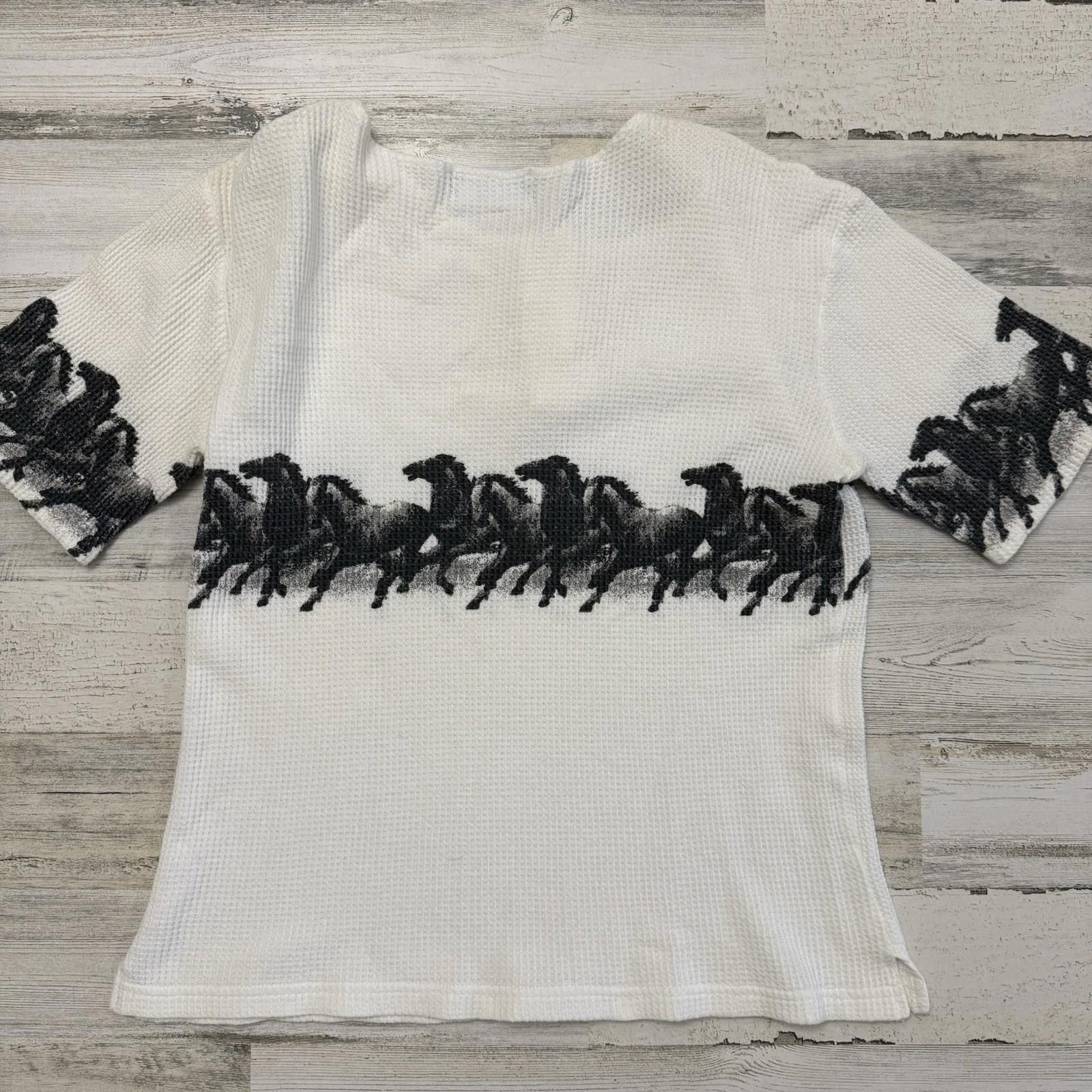 Designer Thermal 90s vtg horse country tee Medium Womens Size M / US 6-8 / IT 42-44 - 2 Thumbnail