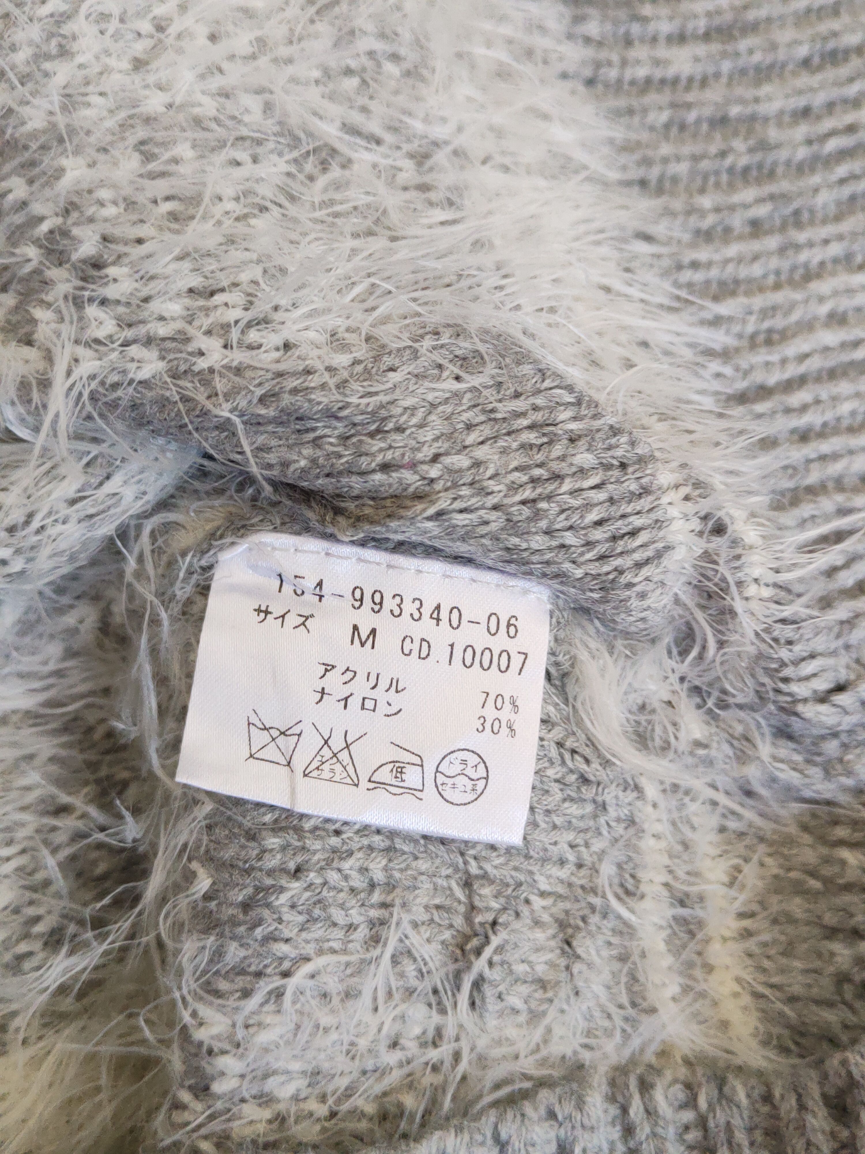 Homespun Knitwear × Japanese Brand × Vintage Ingni Gray Shag Shaggy Fur Mohair Knitwear #S1899 Size M / US 6-8 / IT 42-44 - 11 Thumbnail