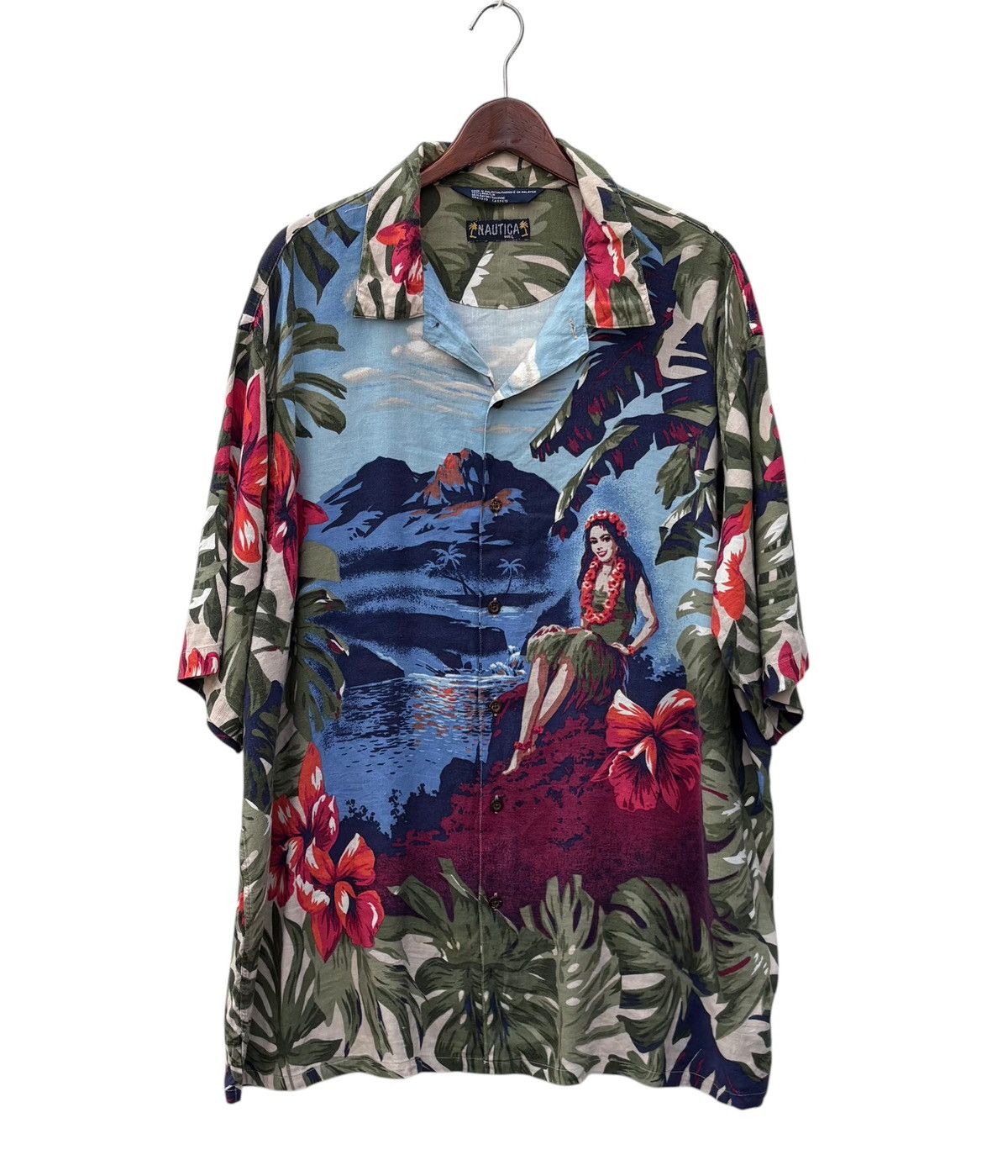 Nautica Vintage Nautica Floral Hulla Girl Big Size Hawaiian Shirt Size US XXL / EU 58 / 5 - 1 Thumbnail