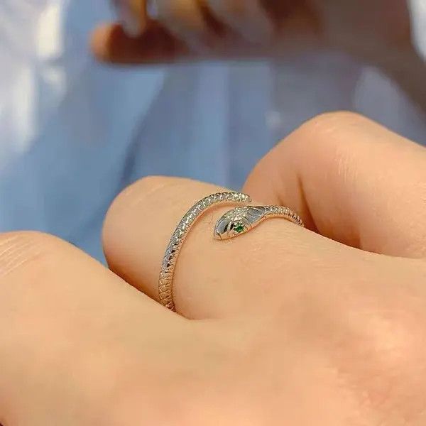 Other 925 Silver Plated Adjustable Snake Ring for Women Size ONE SIZE - 3 Thumbnail