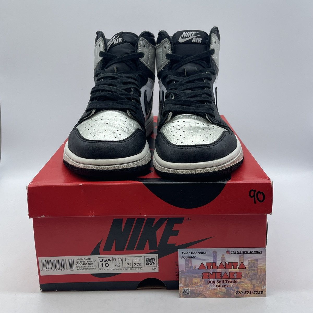 Jordan Brand Wmns air Jordan 1 high silver toe Size US 10 / IT 40 - 2 Thumbnail