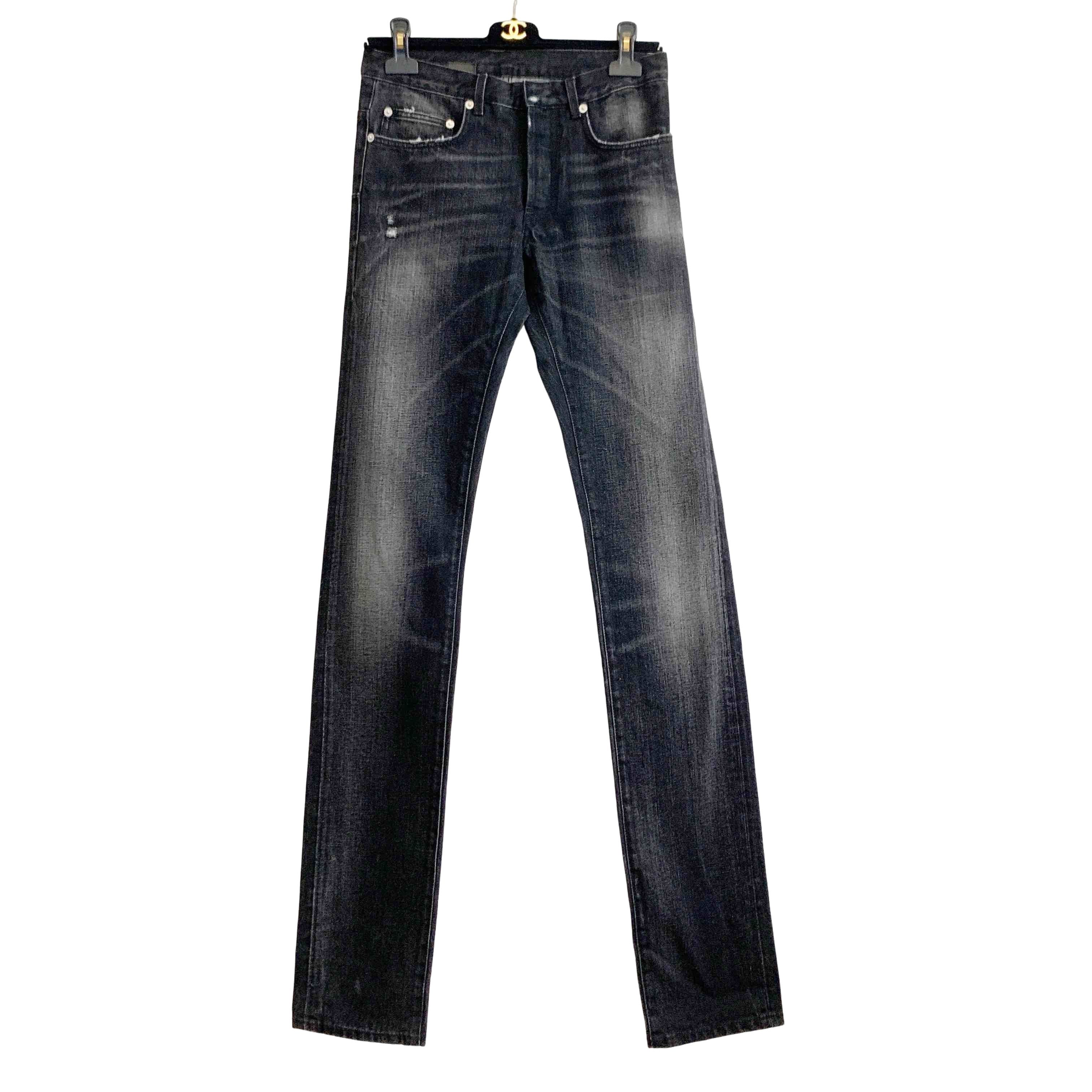 Dior DIOR PIERCED BLACK DENIM JEANS 27 | Grailed