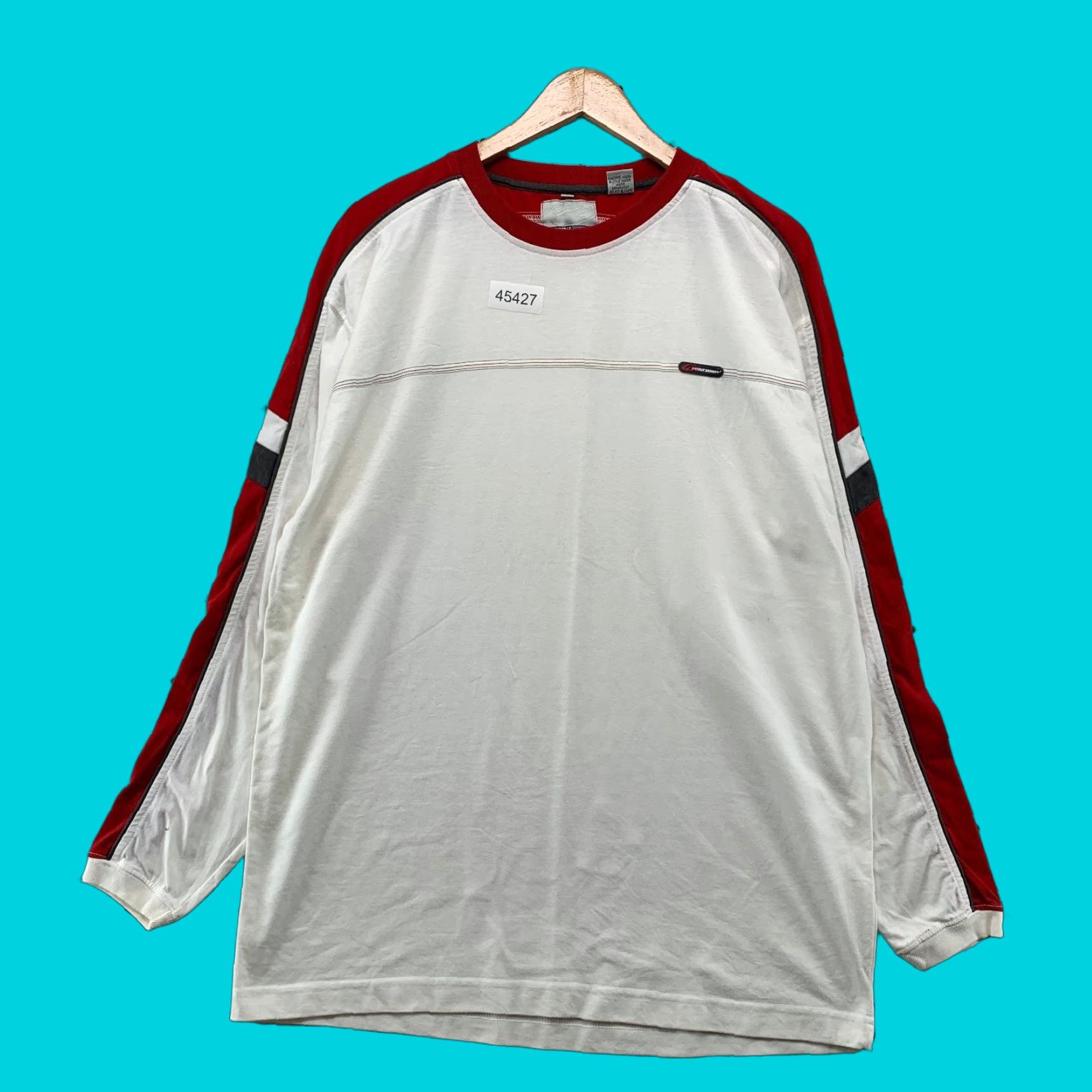 Point Zero VINTAGE Point Zero Shirt Mens L White Stripe Long Sleeve Punk Skate Shirt Size US L / EU 52-54 / 3 - 1 Thumbnail