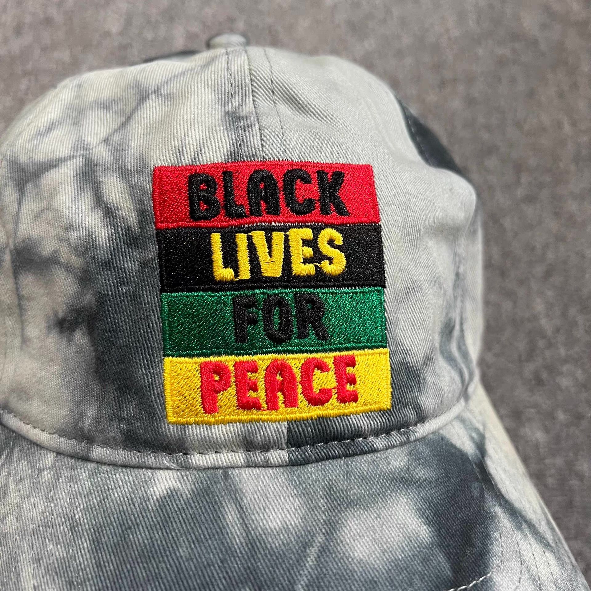 Cross Colours Cross Embroidered Tie-DyeCurved Brim Baseball Cap Visor Q7 Size ONE SIZE - 2 Thumbnail