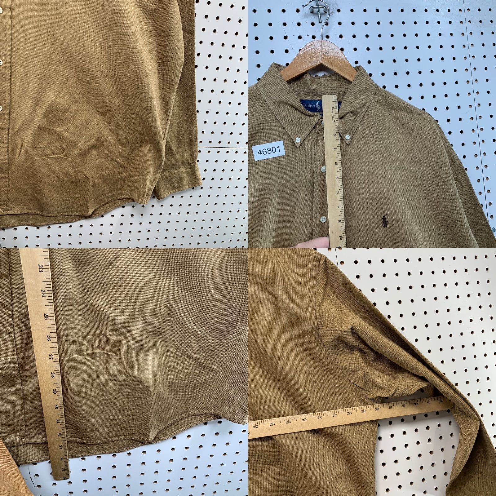 Ralph Lauren VINTAGE Ralph Lauren Button-Up Shirt Men 2XL Brown Blake Two Ply Cotton Herringbone Size US XXL / EU 58 / 5 - 8 Thumbnail