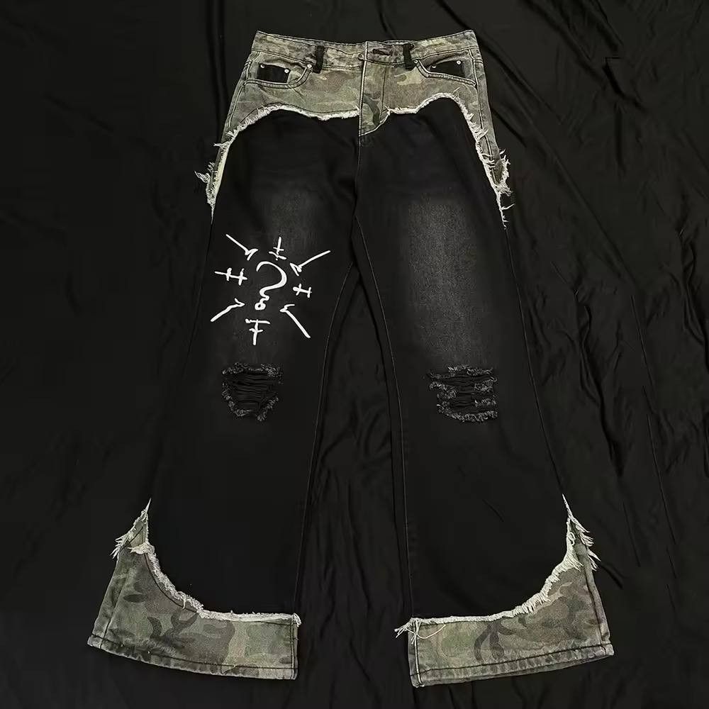 Japanese Brand × Vintage double jeans with embroidery Size US 34 / EU 50 - 1 Thumbnail