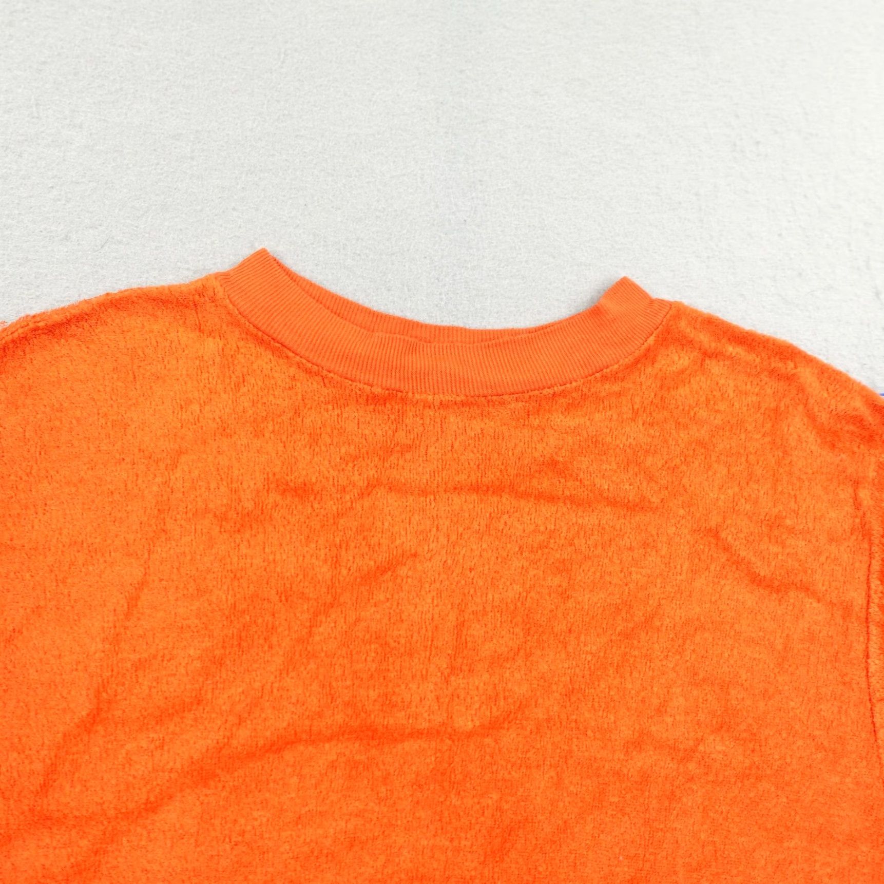 CLOT VINTAGE Beeline Shirt Women’s Medium Orange Terry Cloth Crew Neck 60s Top - 60s, Made USA, Short Sleeves, Pullover, Casual Size M / US 6-8 / IT 42-44 - 2 Thumbnail