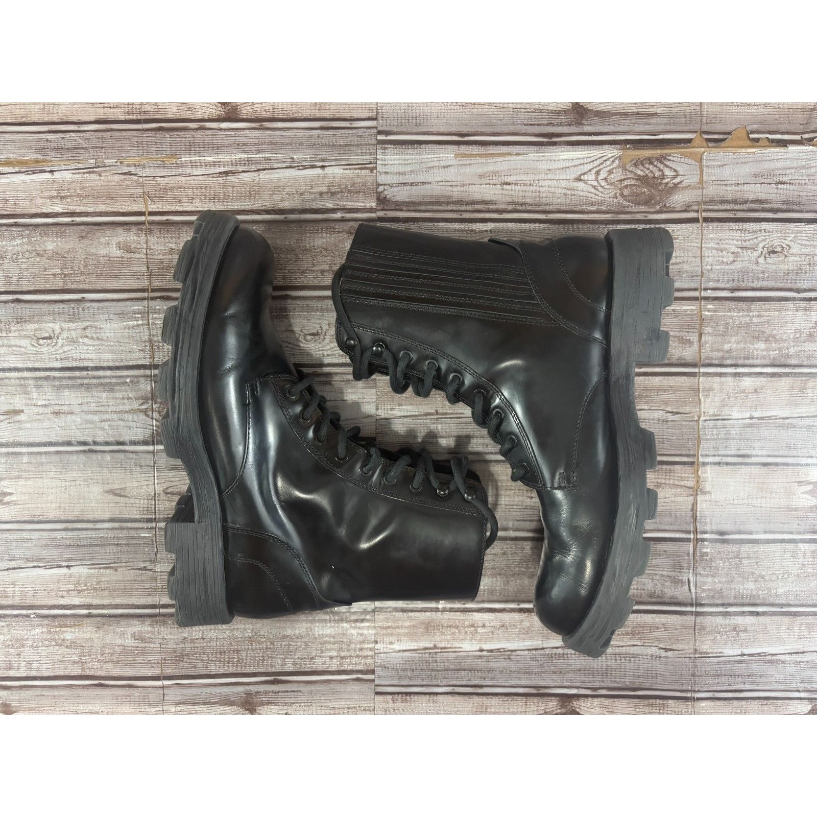 Diesel Diesel D-Hammer BT Gloss Leather Boots size 12.5 US color bl Size US 12.5 / EU 45-46 - 4 Thumbnail