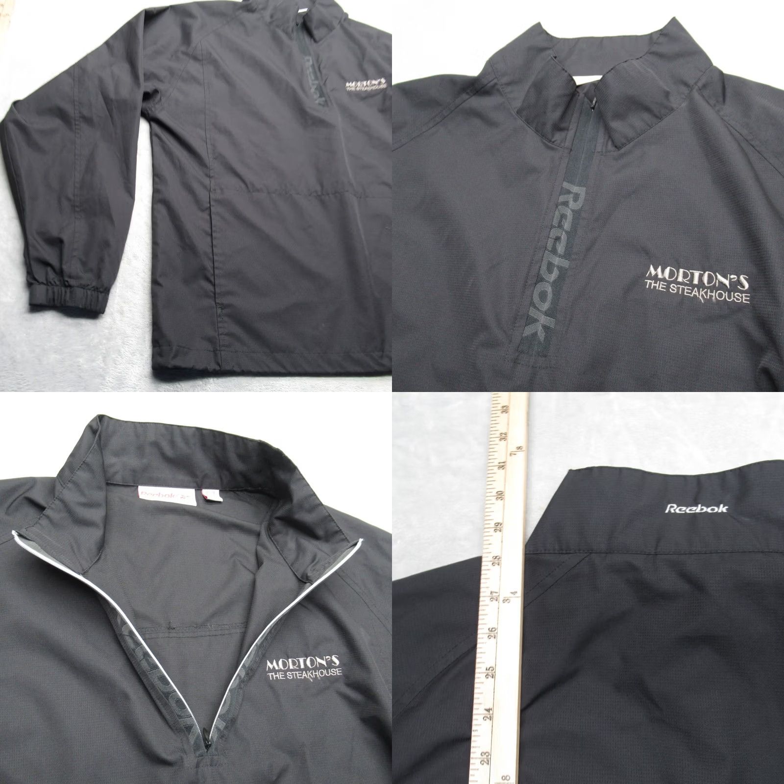 Reebok Reebok Windbreaker Jacket Mens L Black 1/4 Zip Windshirt Logo Zipper Pockets Casual Workwear Wind-Resistant Breathable Size US L / EU 52-54 / 3 - 8 Thumbnail