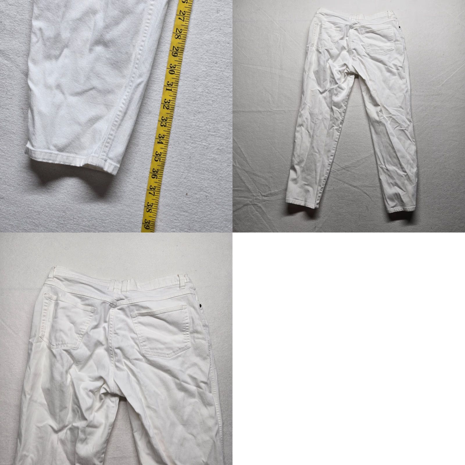 Bill Blass VINTAGE Bill Blass Women's Denim Jeans Size 10P Petite White High-Rise Straight Stretch Pants Size 32" / US 10 / IT 46 - 8 Thumbnail