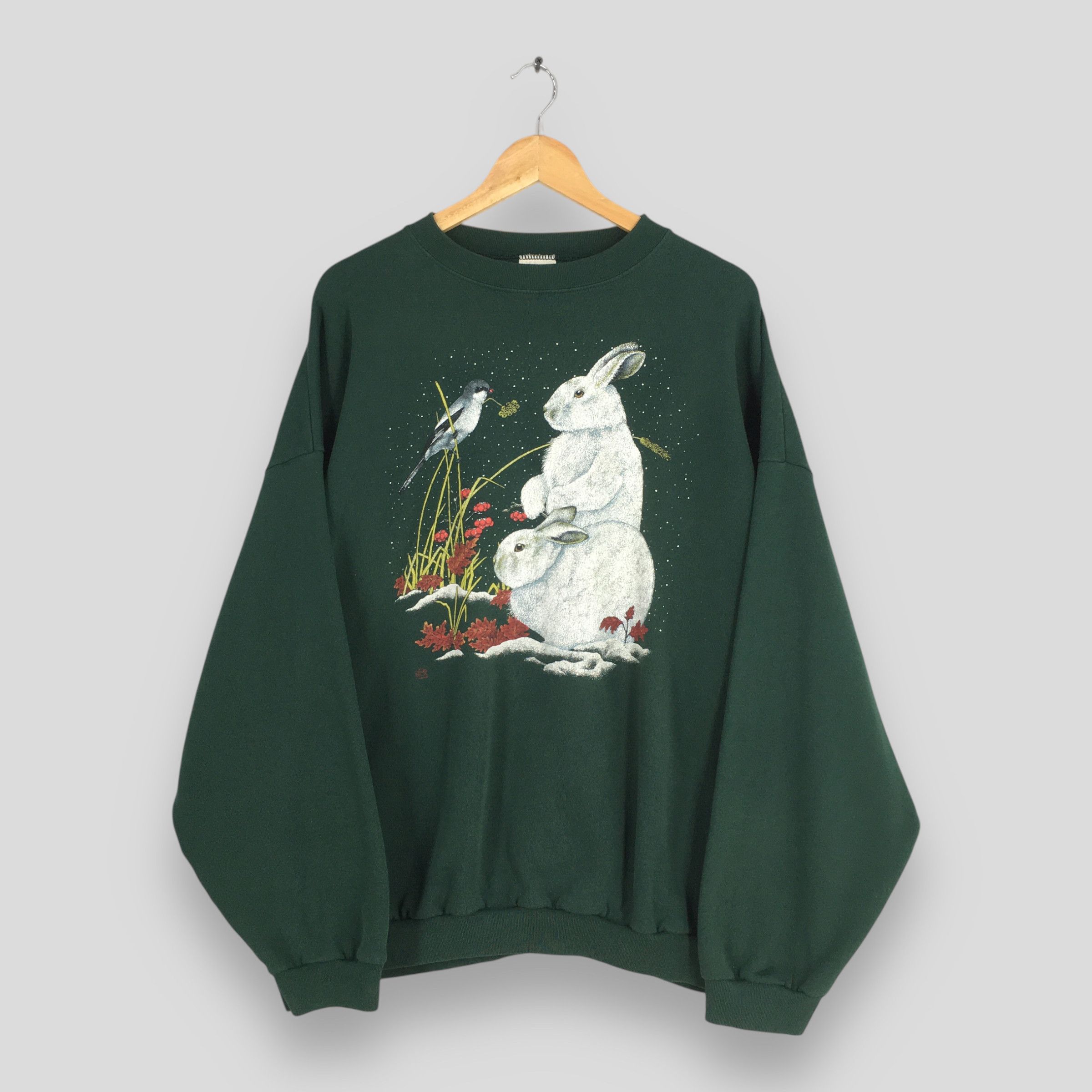 Habitat Vintage 90s Morning Sun Bunny Rabbit Sweatshirt 3XLarge Size US XXL / EU 58 / 5 - 1 Thumbnail