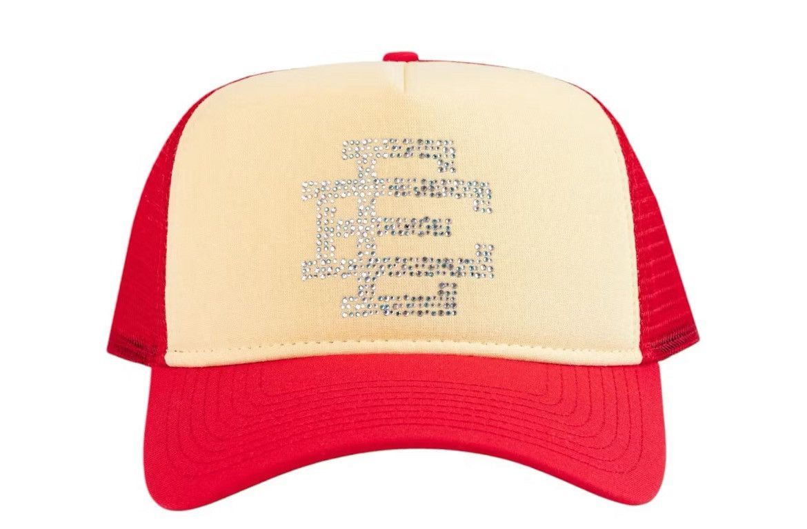 Eric Emanuel Eric Emanuel EE red Swarovski crystals trucker snapback hat Size ONE SIZE - 1 Thumbnail