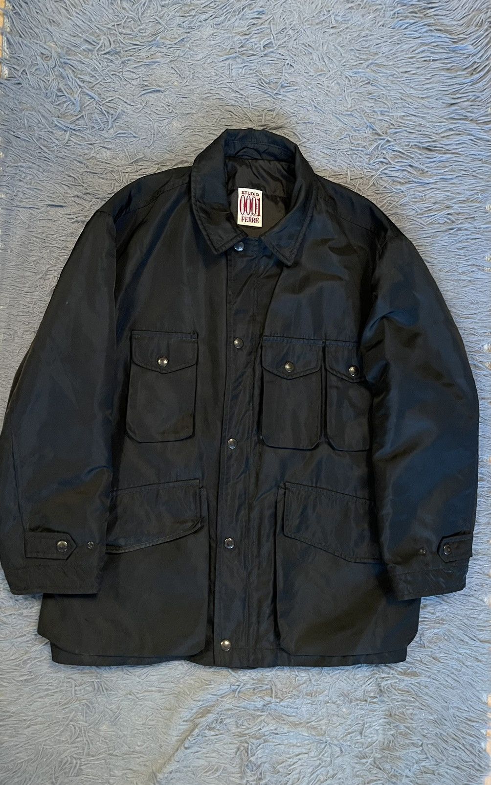 image of Gianfranco Ferre 90's Vintage Archive Multipocket Jacket in Black, Men's (Size Large)