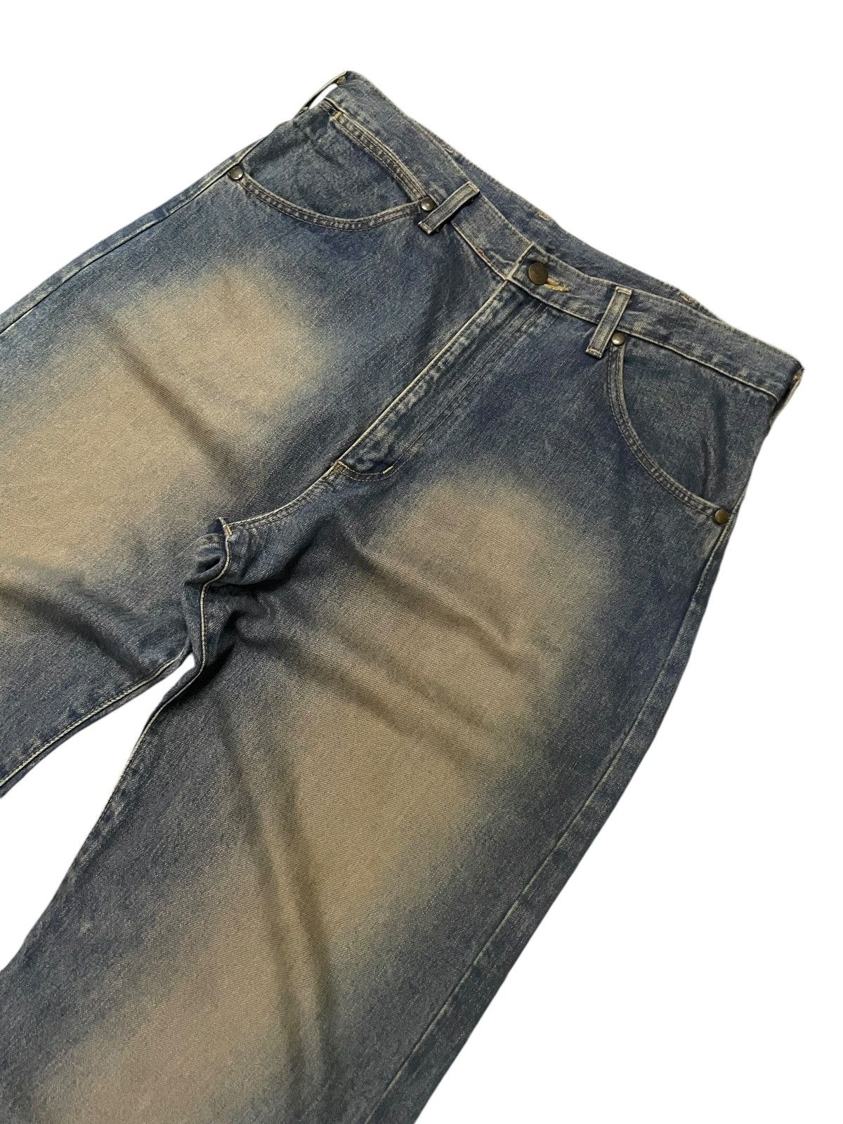 Hysteric Glamour × Japanese Brand × Wrangler Vintage Wrangler Blue Bell Mud Wash Selvedge Loose Jeans Size US 34 / EU 50 - 4 Thumbnail