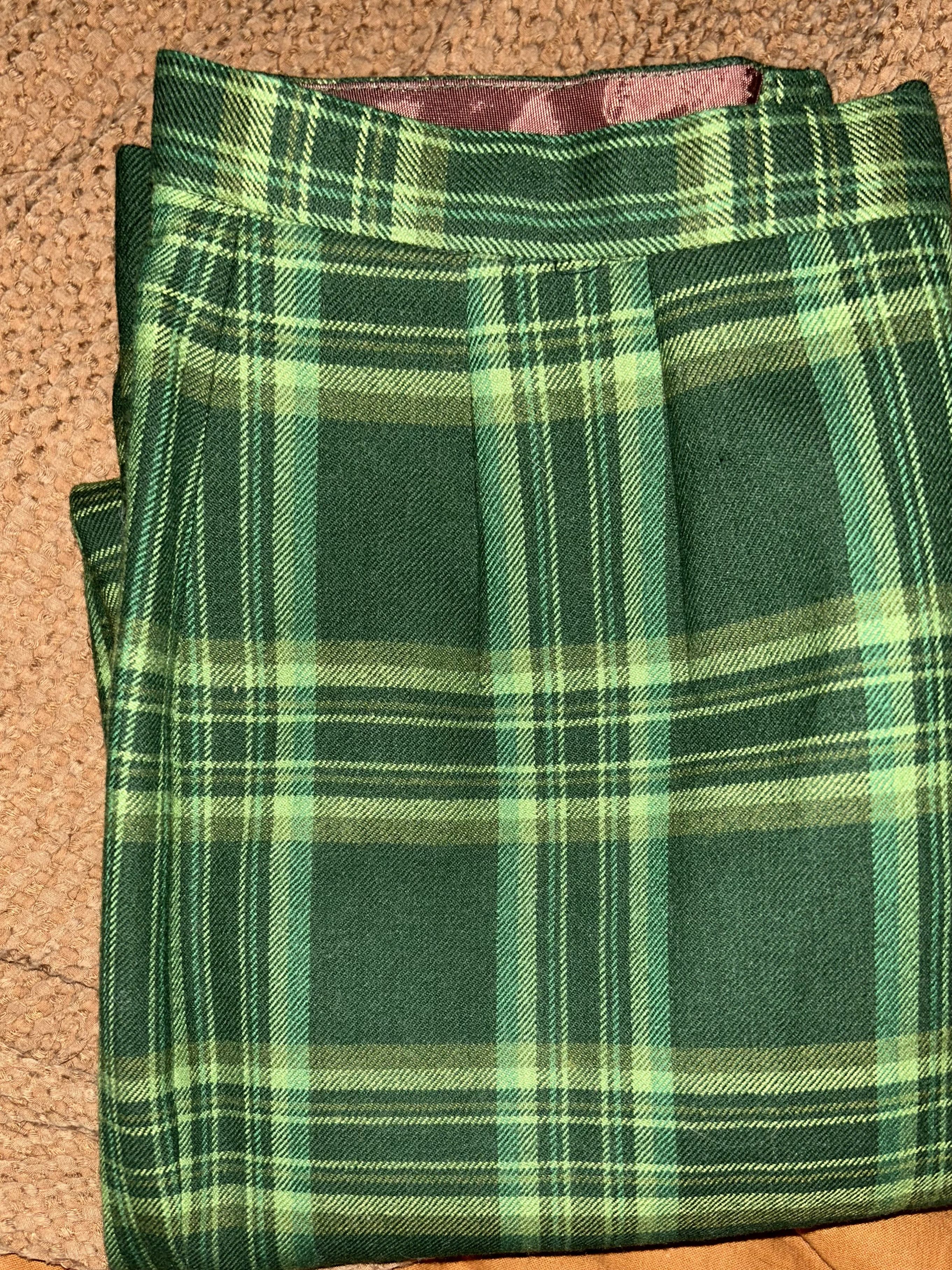 Highland VTG Wide Leg Trousers 100% Virgin Worsted Wool Size 27" / US 4 / IT 40 - 11 Thumbnail