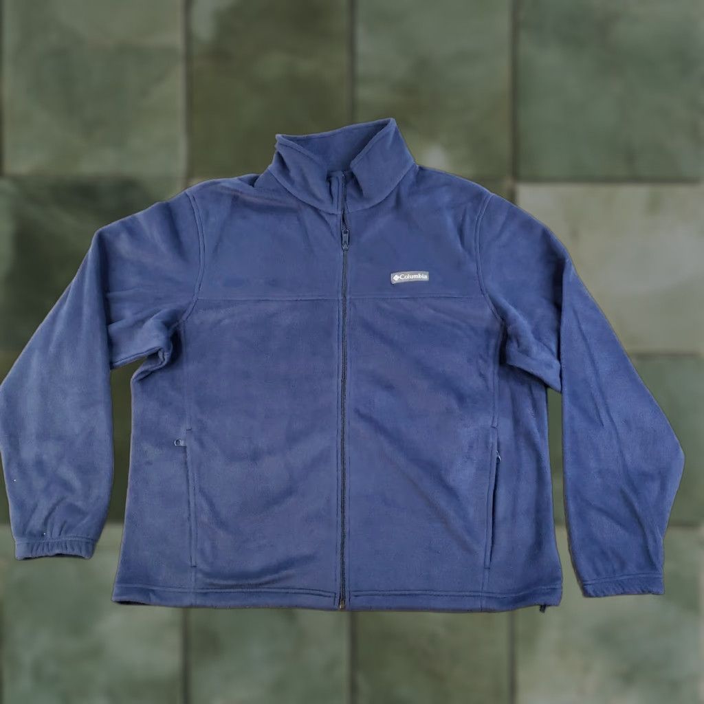 Layer 8 Columbia Jacket Mens XL Blue Full Zip Fleece Outdoor Layer Mock Neck Lightweight Bomber Jacket Size US XL / EU 56 / 4 - 1 Thumbnail