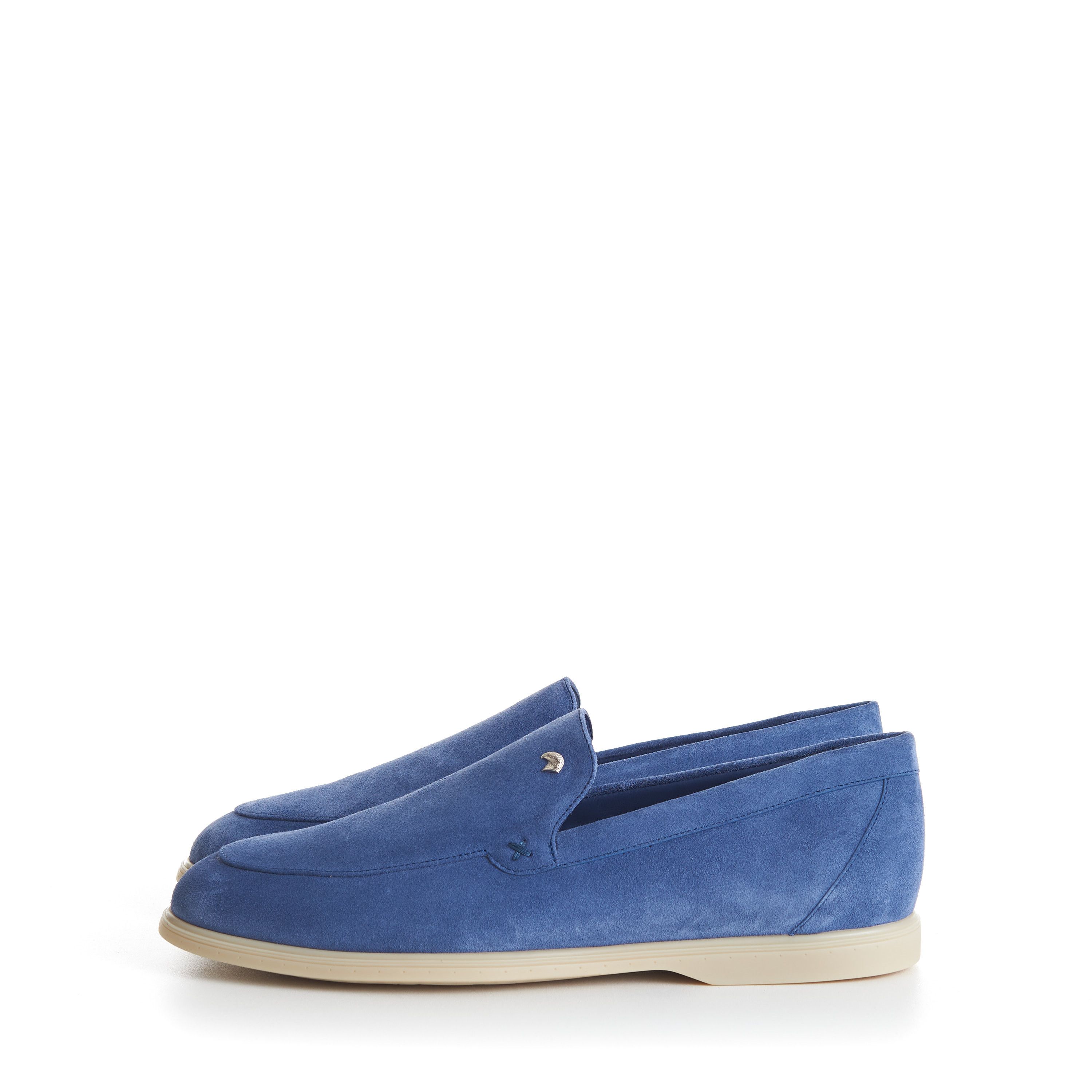 Stefano Ricci Blue Suede Slip-On Loafers - Eagle Head Application Size US 8.5 / EU 41-42 - 5 Thumbnail