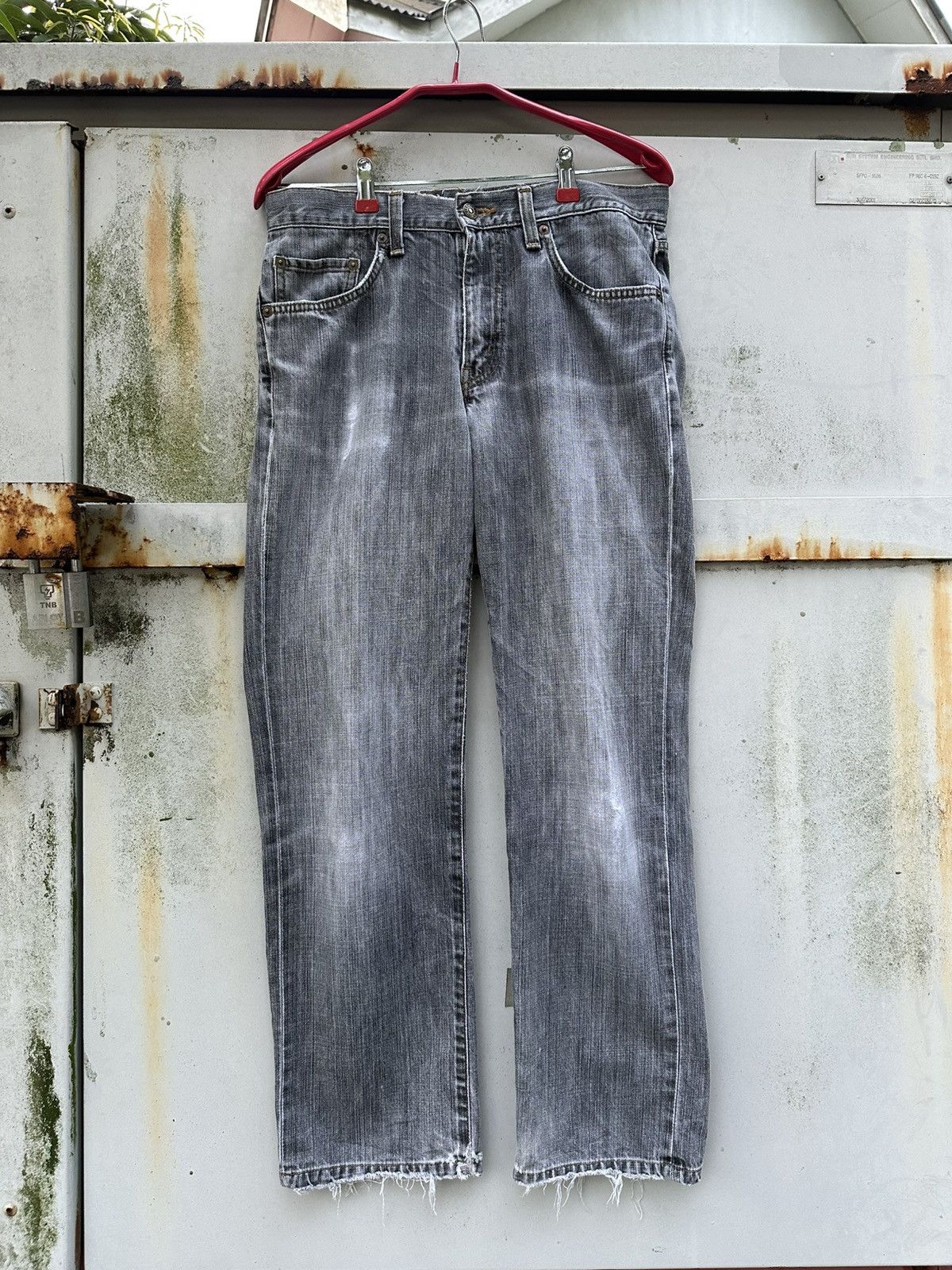 Edwin 👹Vintage THRASHED EDWIN Straight Cut Jeans Size US 30 / EU 46 - 2 Thumbnail