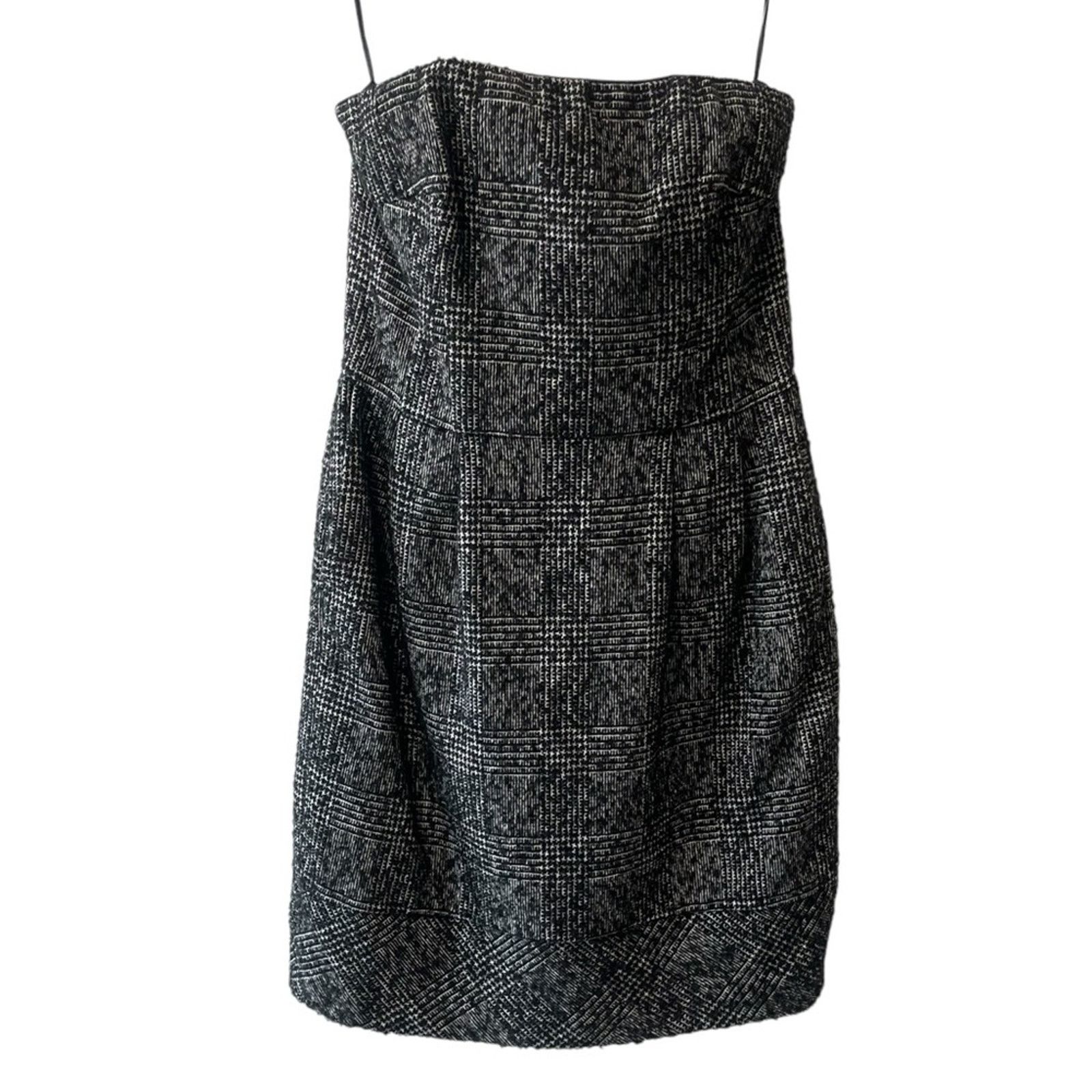 Express Express Textured Plaid Strapless Front Pleat Mini Dress Size M / US 6-8 / IT 42-44 - 7 Thumbnail